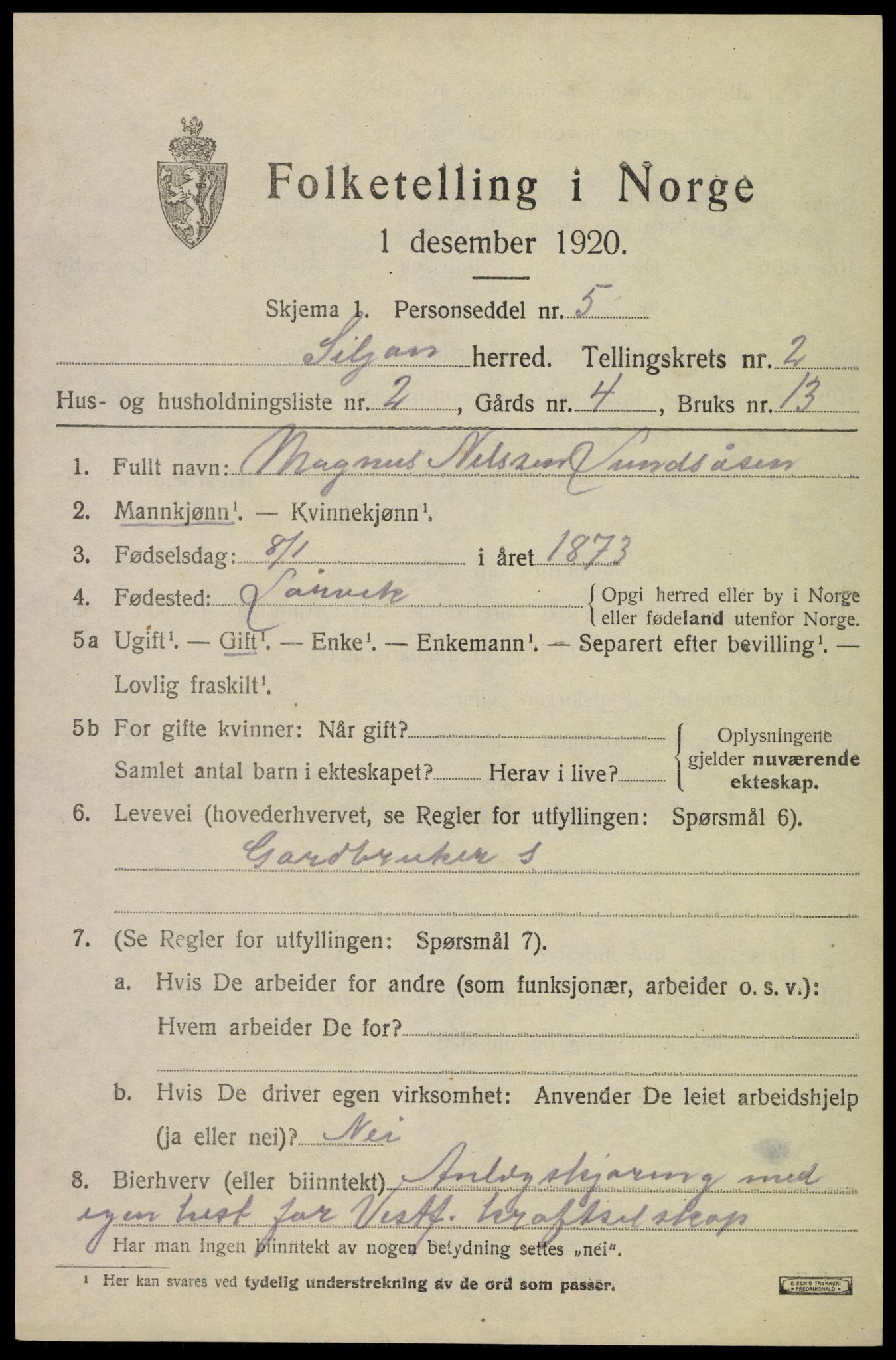 SAKO, 1920 census for Siljan, 1920, p. 955