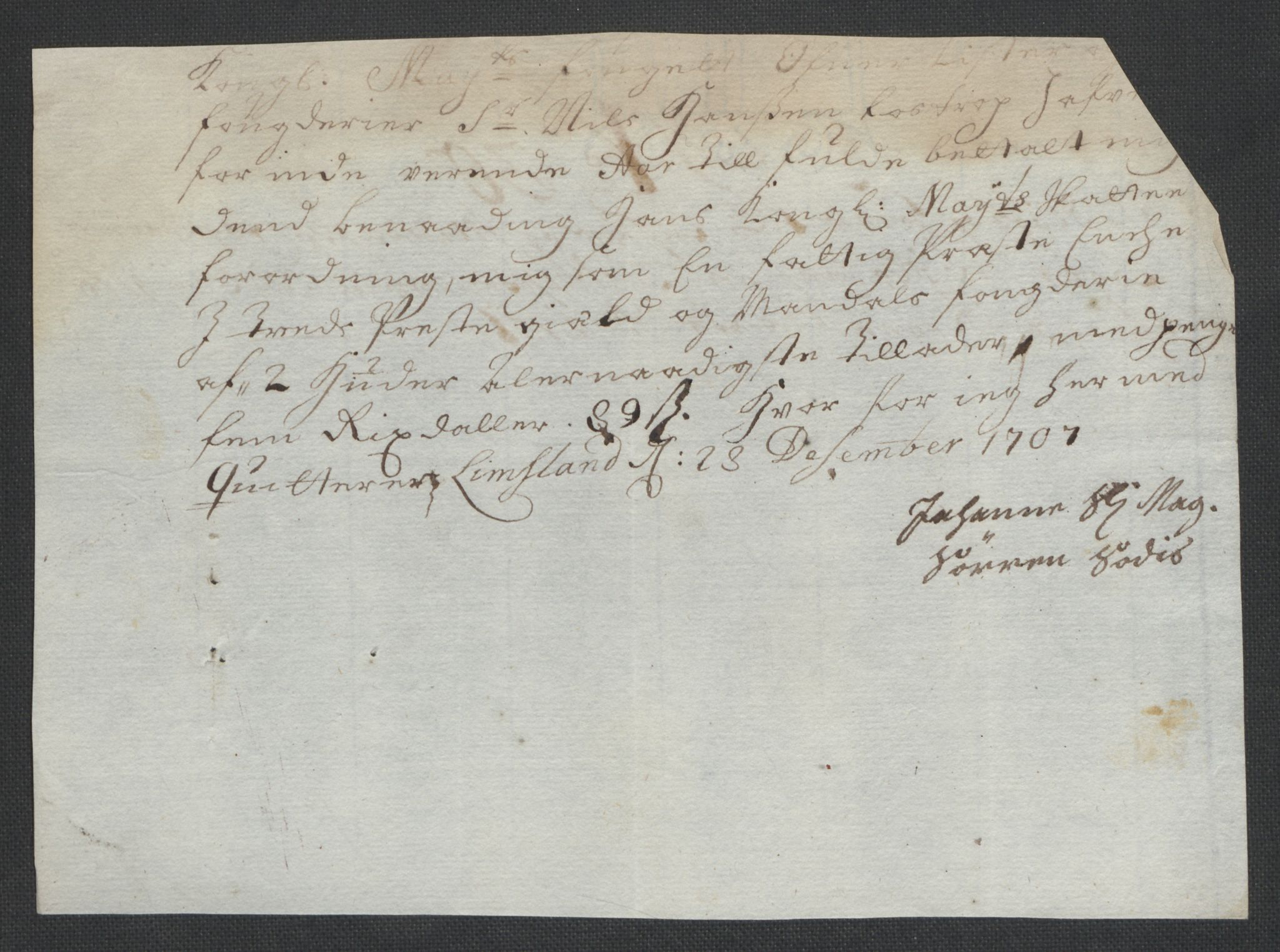 Rentekammeret inntil 1814, Reviderte regnskaper, Fogderegnskap, RA/EA-4092/R43/L2551: Fogderegnskap Lista og Mandal, 1705-1709, p. 545