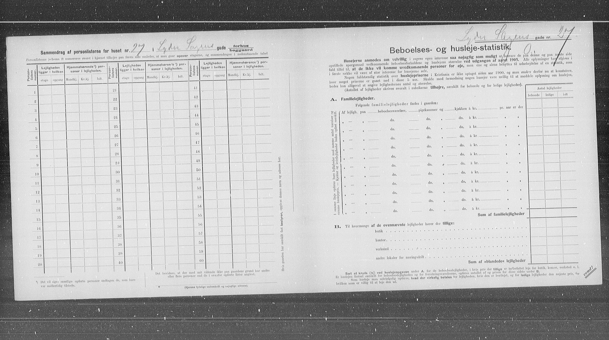 OBA, Municipal Census 1905 for Kristiania, 1905, p. 30800