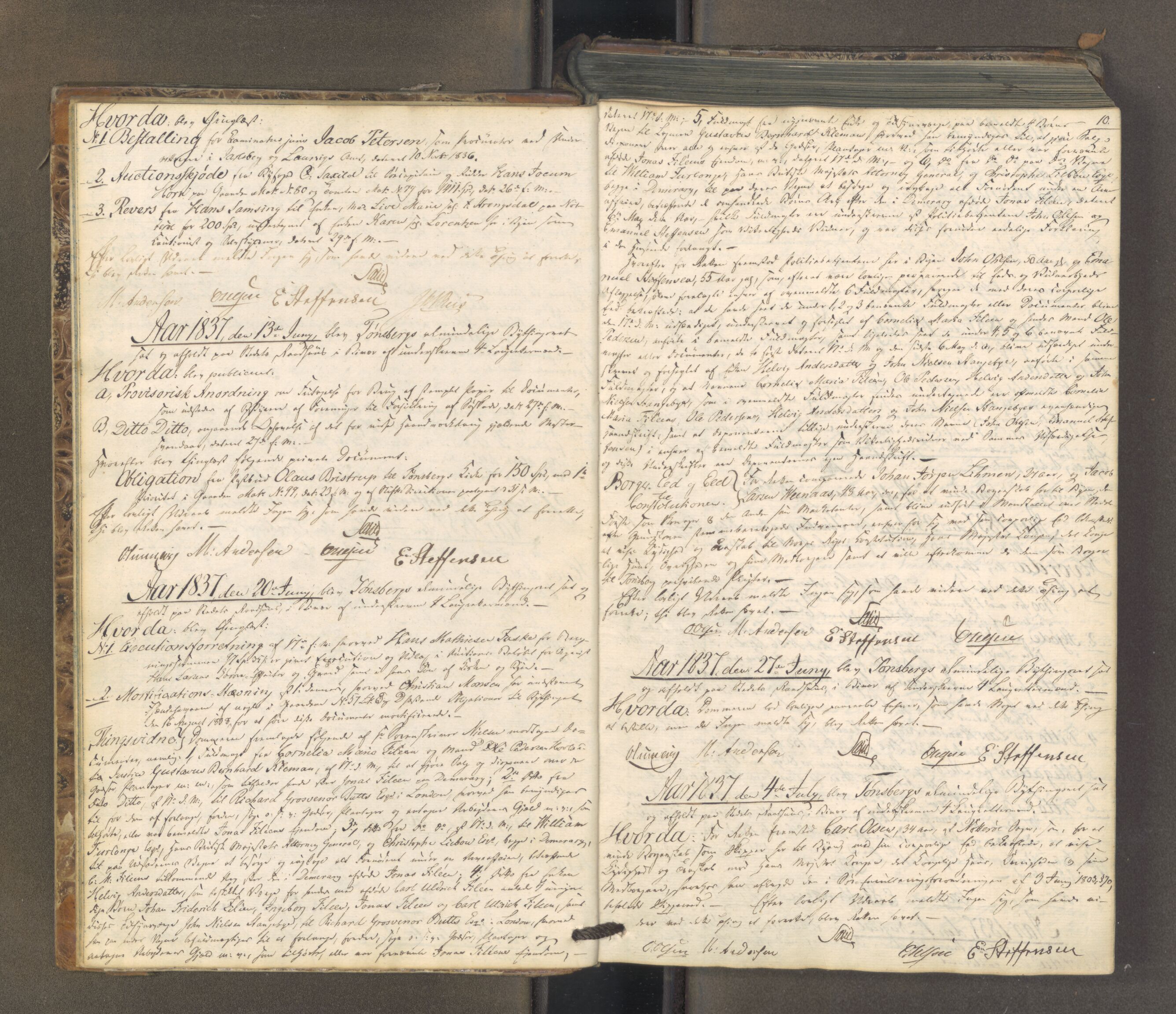 Tønsberg byfogd, AV/SAKO-A-224/F/Fa/L0025: Tingbok, 1836-1851, p. 9b-10a
