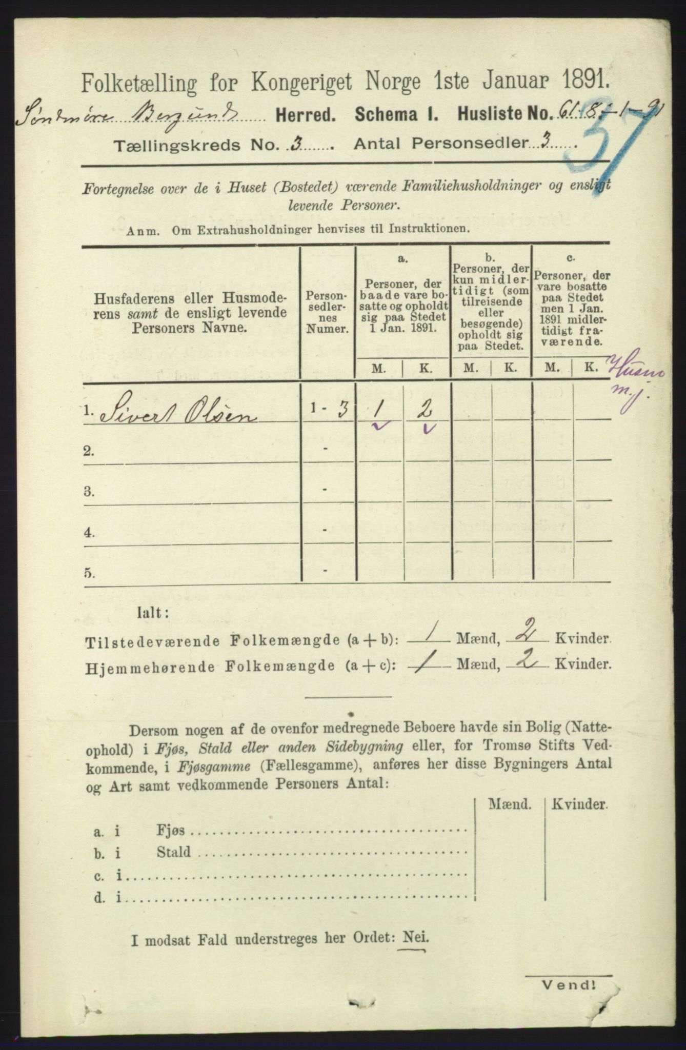 RA, 1891 census for 1531 Borgund, 1891, p. 618