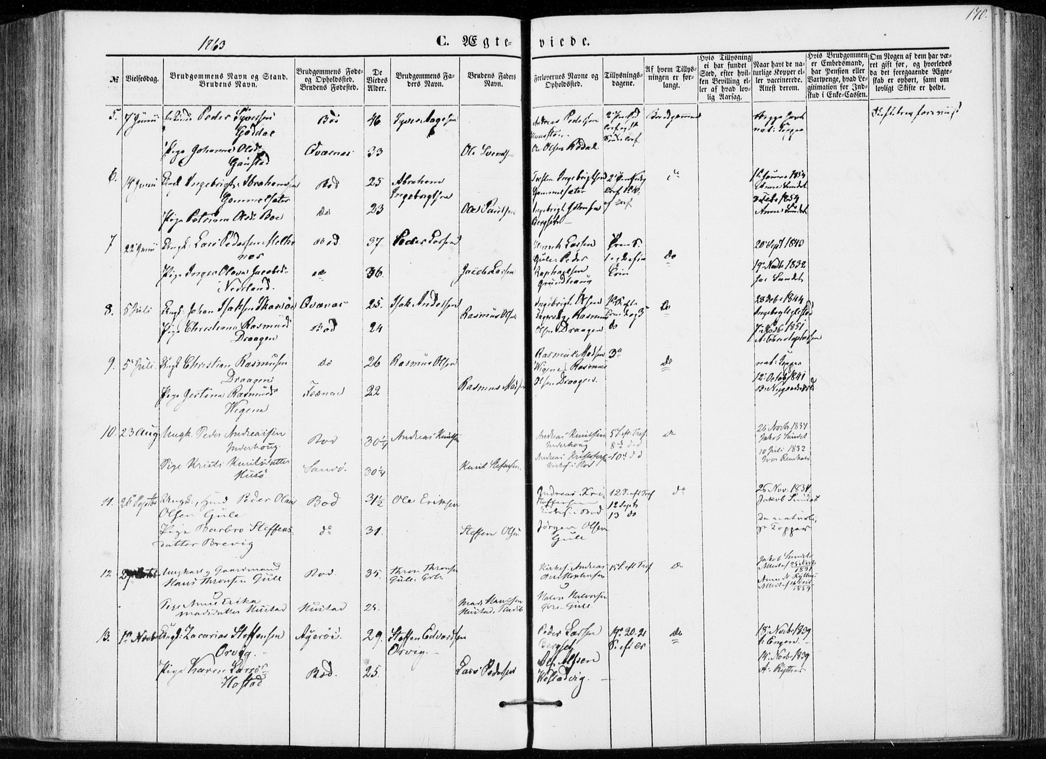 Ministerialprotokoller, klokkerbøker og fødselsregistre - Møre og Romsdal, AV/SAT-A-1454/566/L0767: Parish register (official) no. 566A06, 1852-1868, p. 170