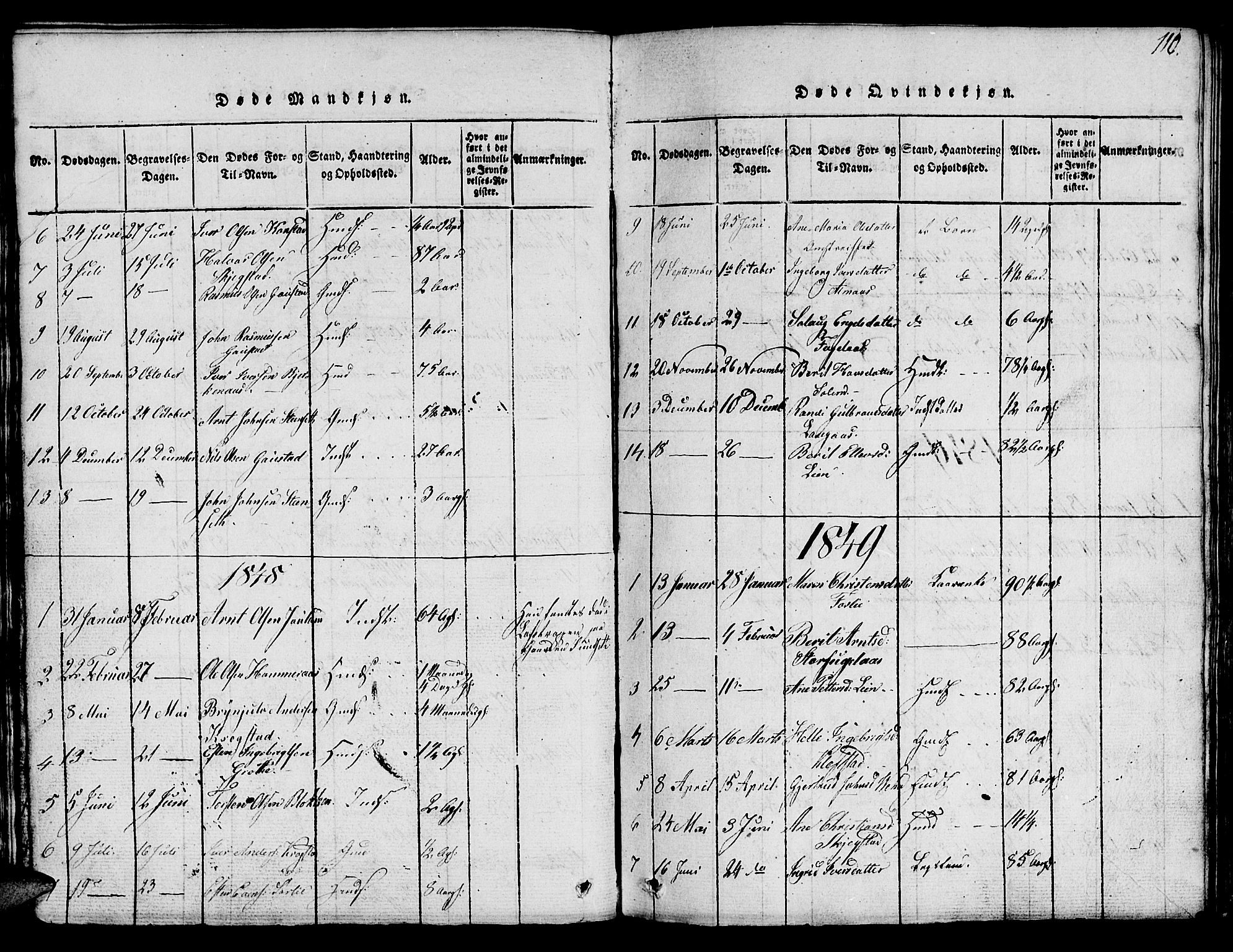 Ministerialprotokoller, klokkerbøker og fødselsregistre - Sør-Trøndelag, SAT/A-1456/694/L1130: Parish register (copy) no. 694C02, 1816-1857, p. 110