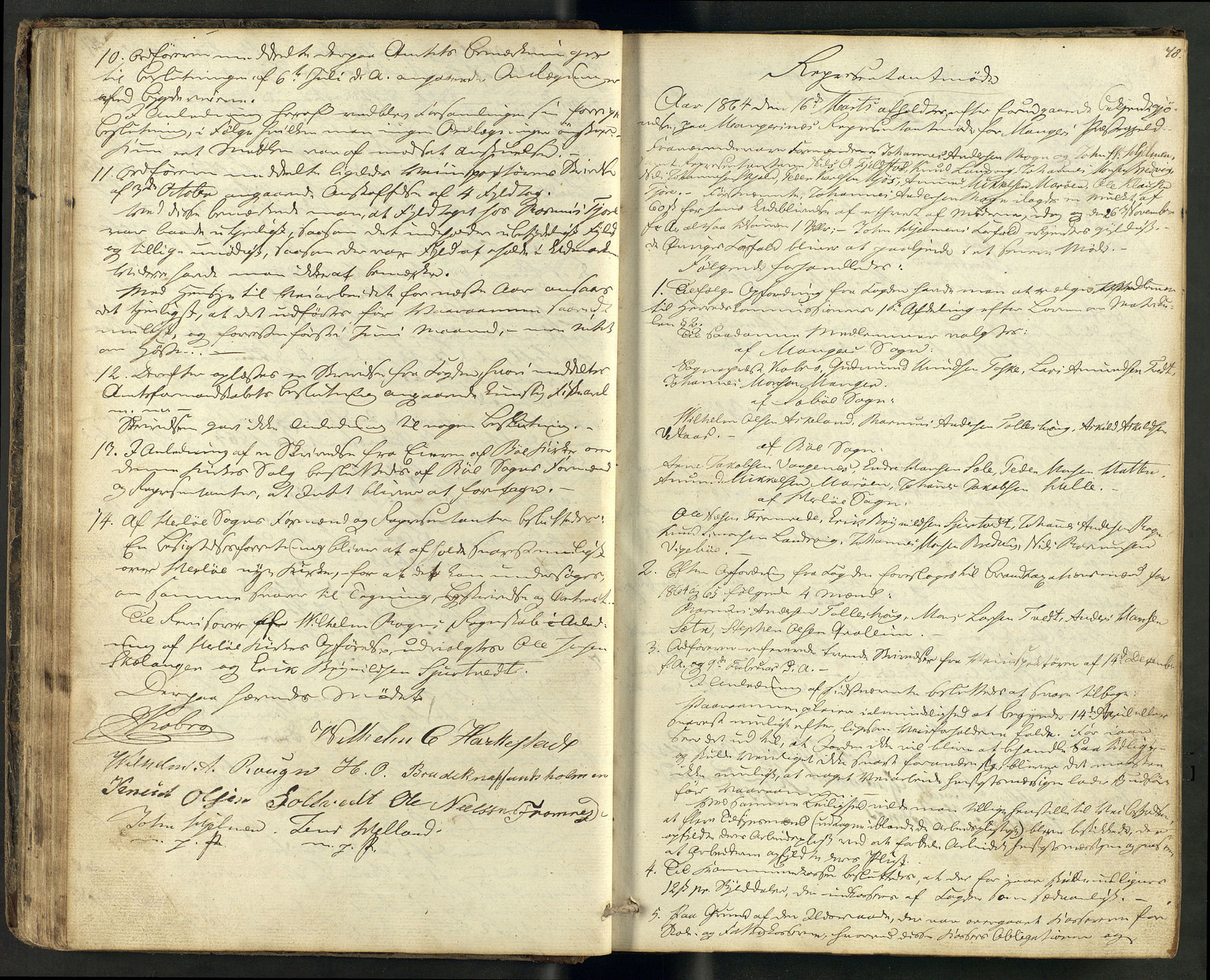 Manger kommune. Formannskapet, IKAH/1261-021/A/Aa/L0001B: Møtebok for Manger formannskap, heradsstyre og soknestyre, 1858-1880, p. 48