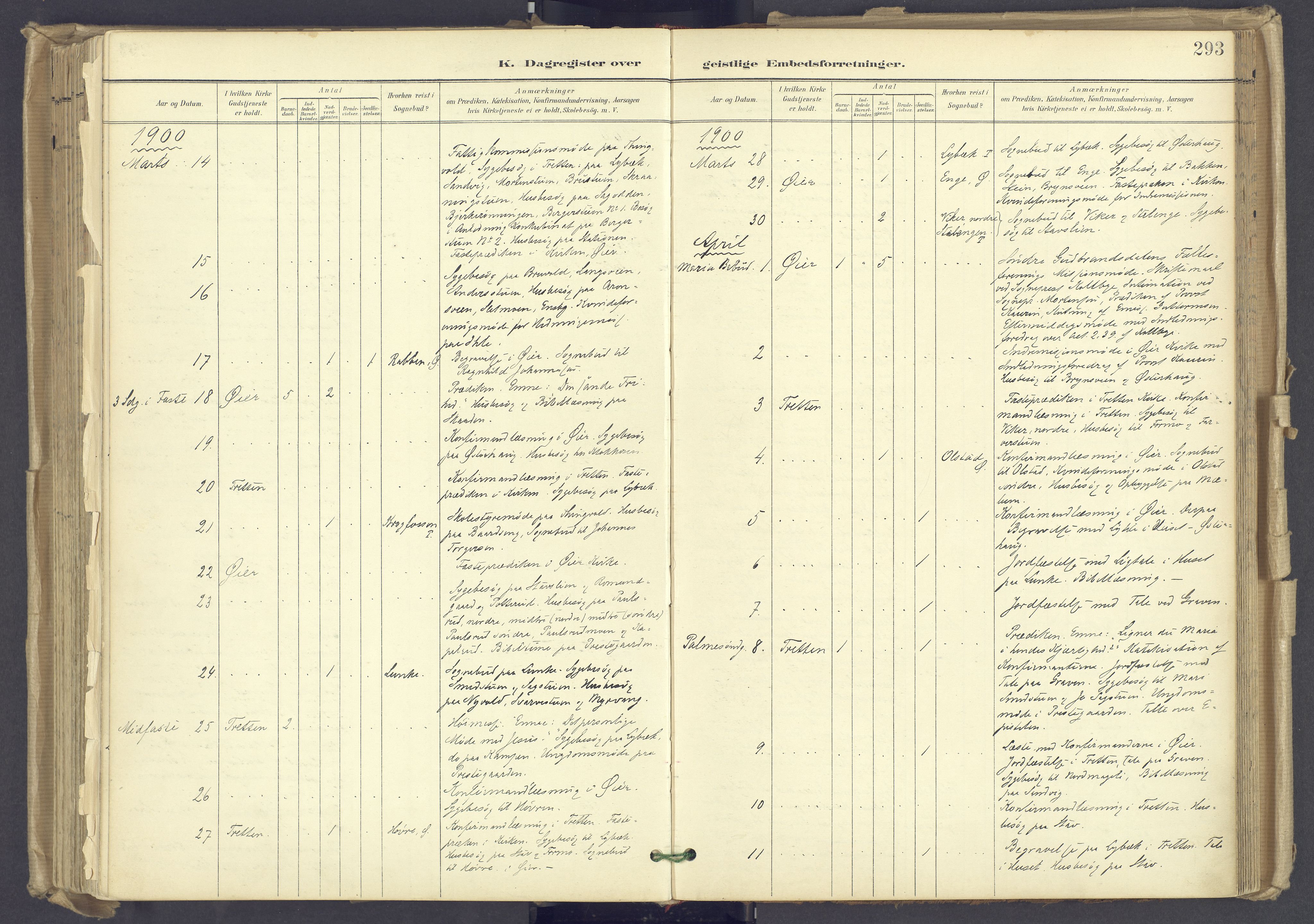 Øyer prestekontor, AV/SAH-PREST-084/H/Ha/Haa/L0012: Parish register (official) no. 12, 1897-1920, p. 293