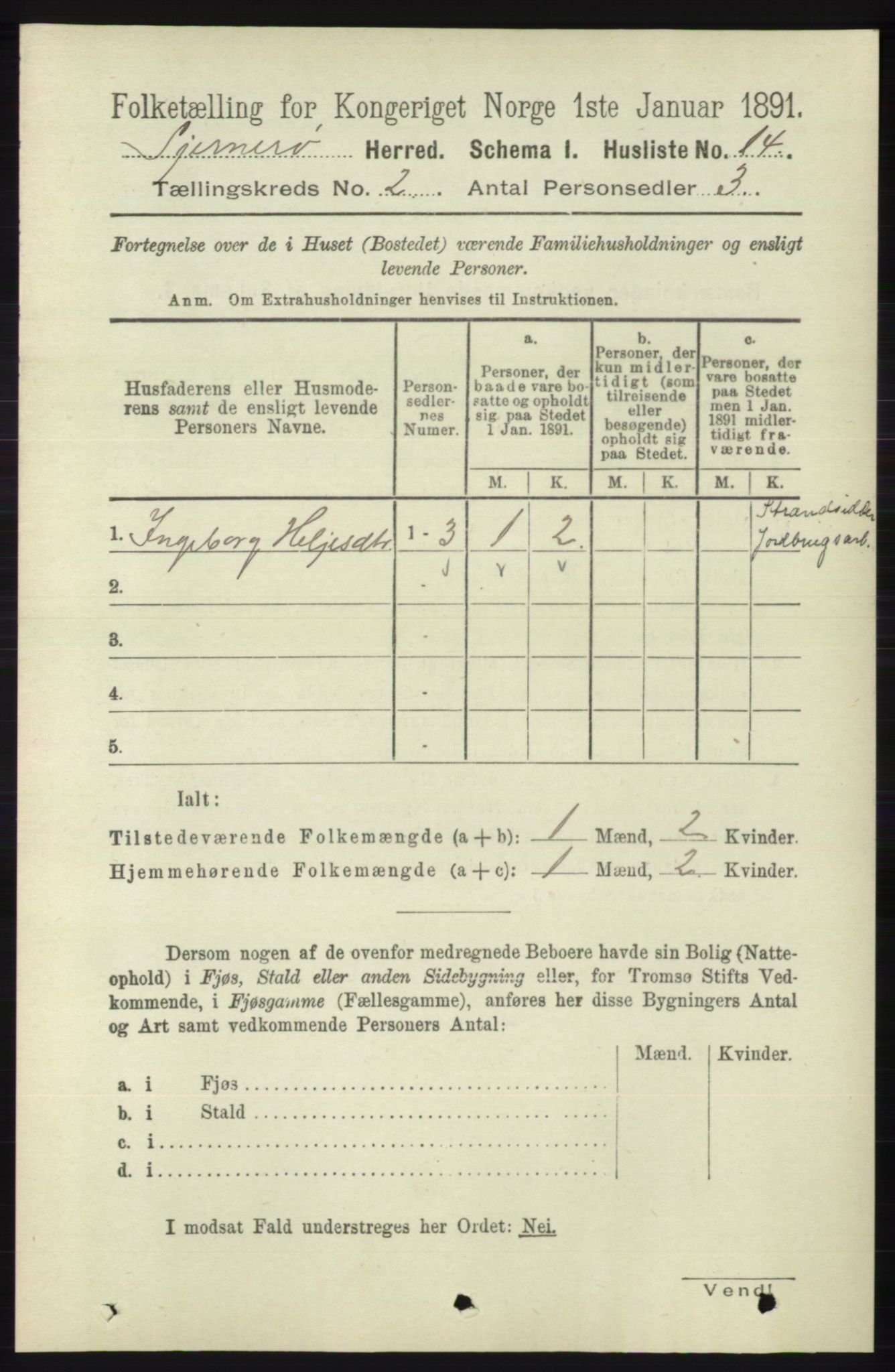 RA, 1891 census for 1140 Sjernarøy, 1891, p. 234