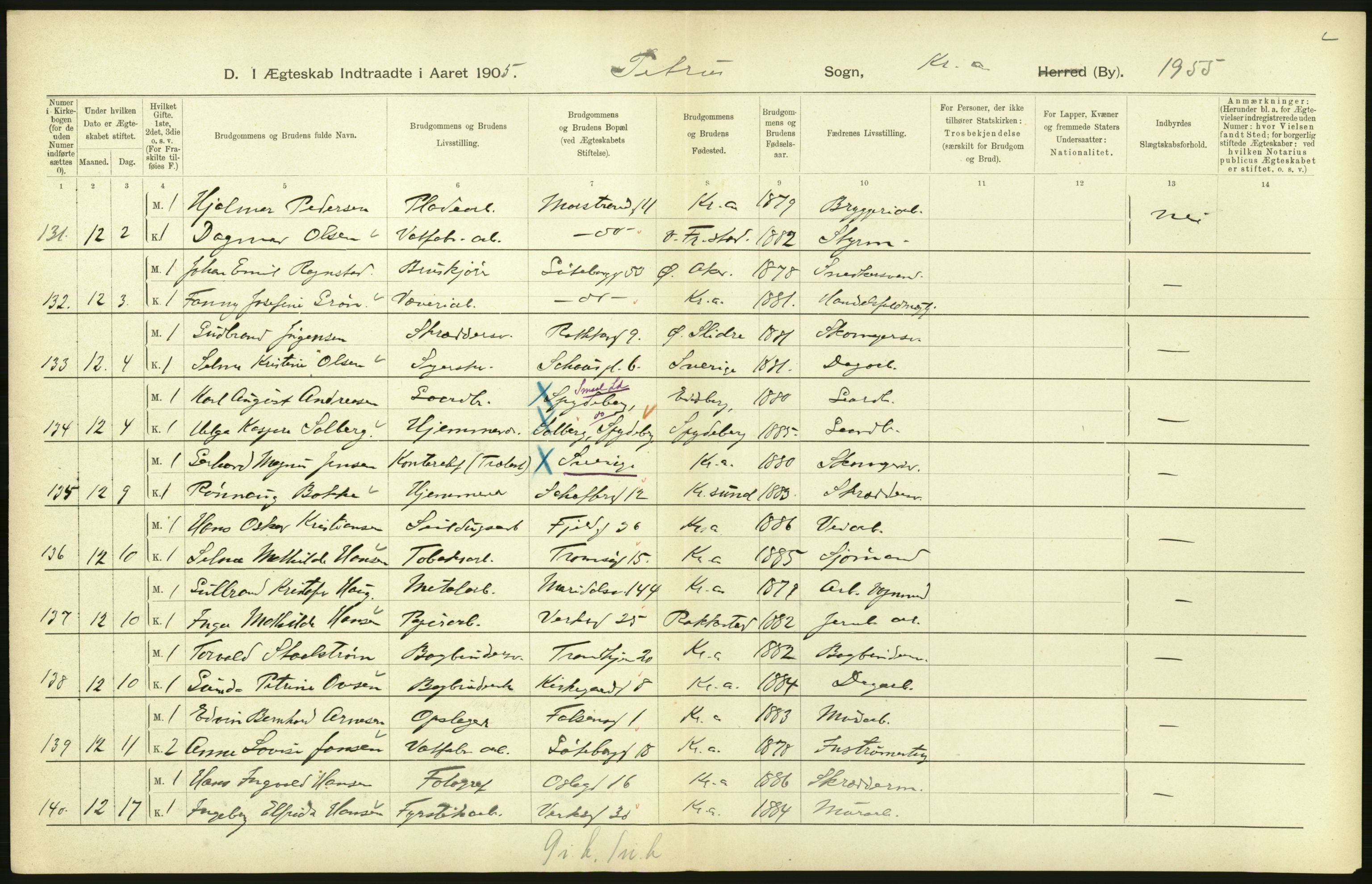 Statistisk sentralbyrå, Sosiodemografiske emner, Befolkning, AV/RA-S-2228/D/Df/Dfa/Dfaa/L0004: Kristiania: Gifte, døde, 1903, p. 644