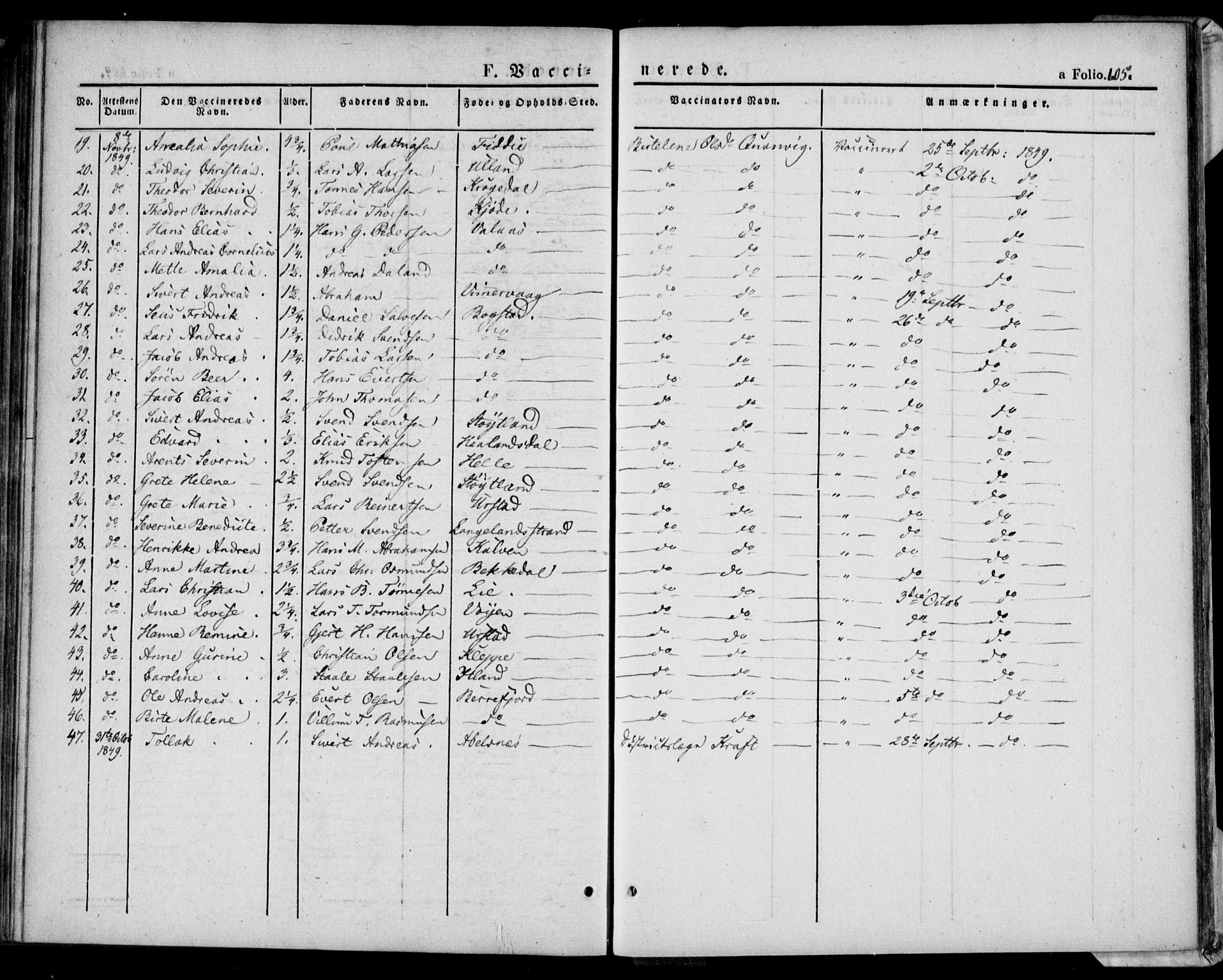 Flekkefjord sokneprestkontor, AV/SAK-1111-0012/F/Fa/Fac/L0004: Parish register (official) no. A 4, 1841-1849, p. 605