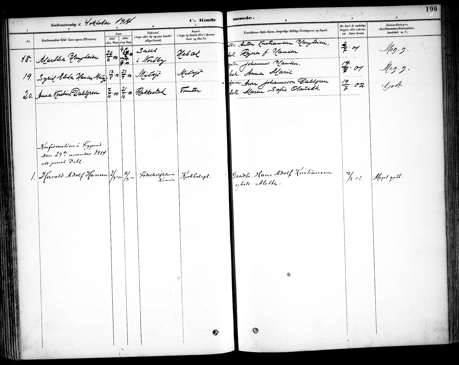 Kråkstad prestekontor Kirkebøker, AV/SAO-A-10125a/F/Fb/L0002: Parish register (official) no. II 2, 1893-1917, p. 196