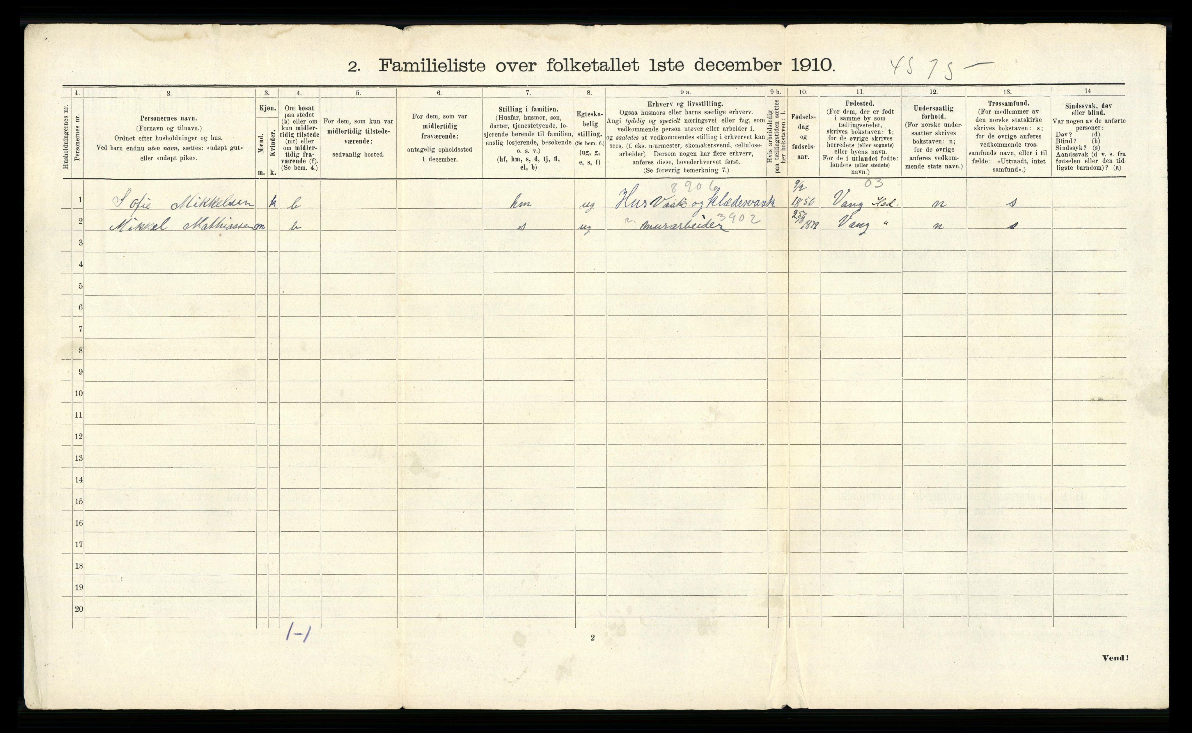 RA, 1910 census for Hamar, 1910, p. 964