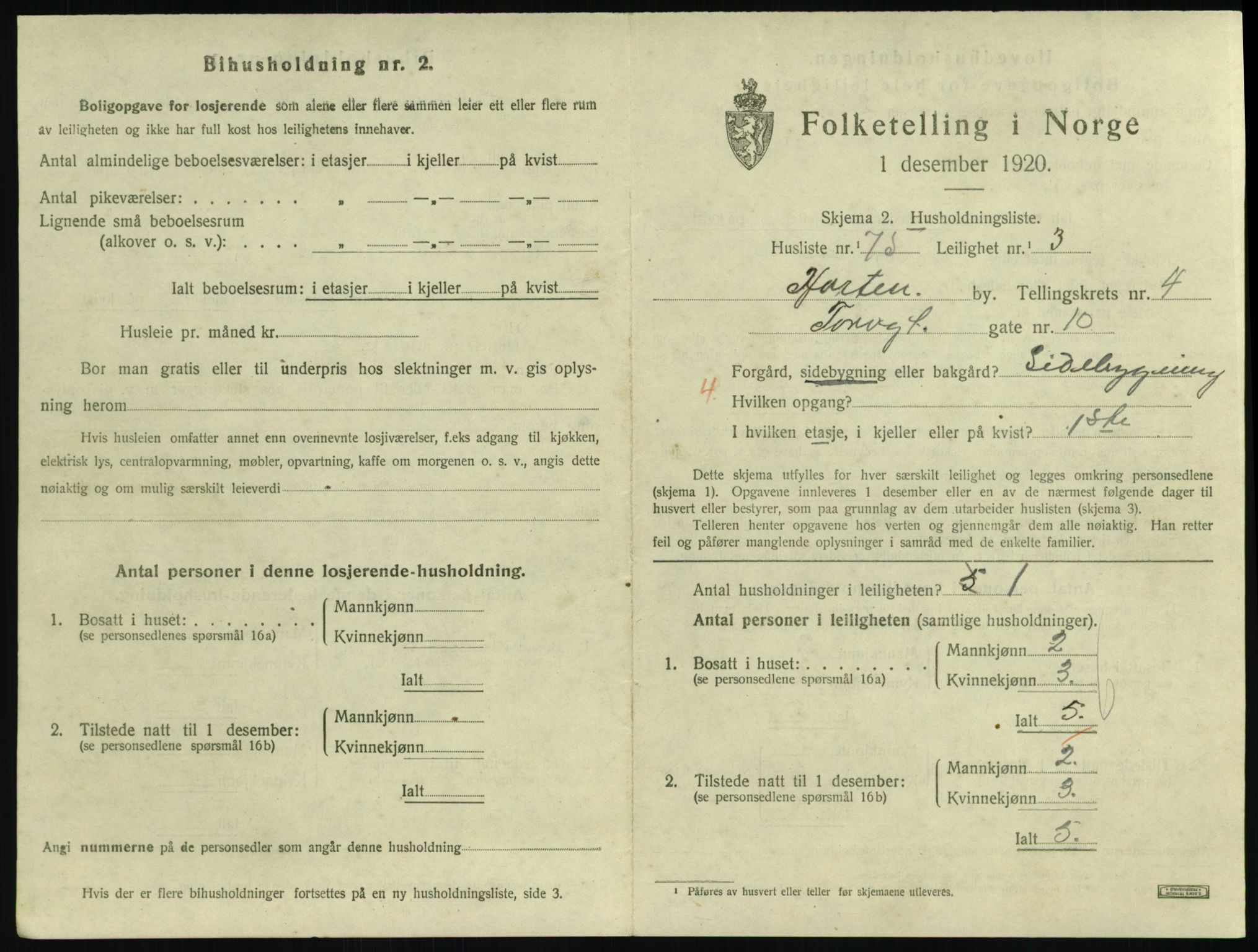 SAKO, 1920 census for Horten, 1920, p. 5173