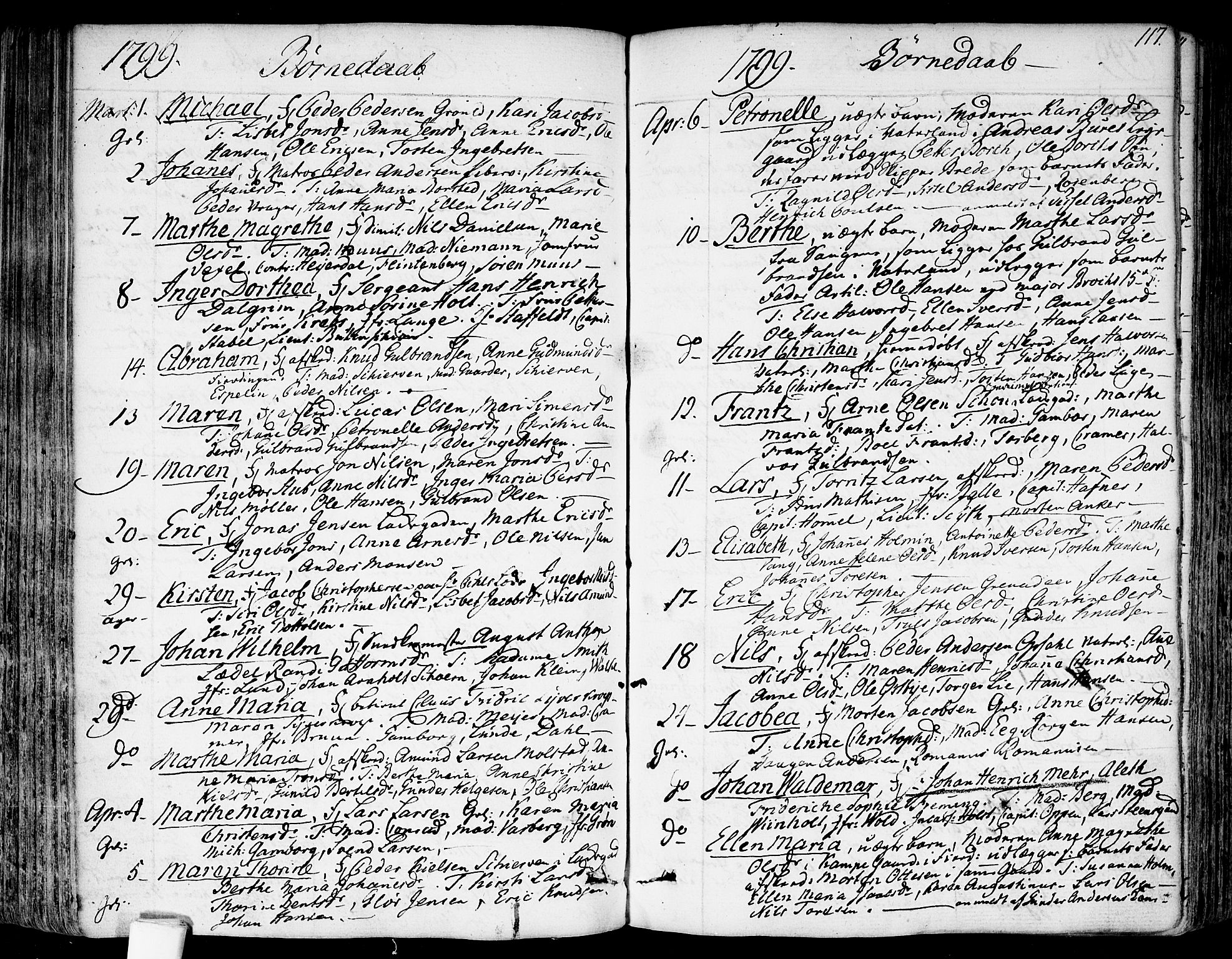 Garnisonsmenigheten Kirkebøker, SAO/A-10846/F/Fa/L0003: Parish register (official) no. 3, 1777-1809, p. 117