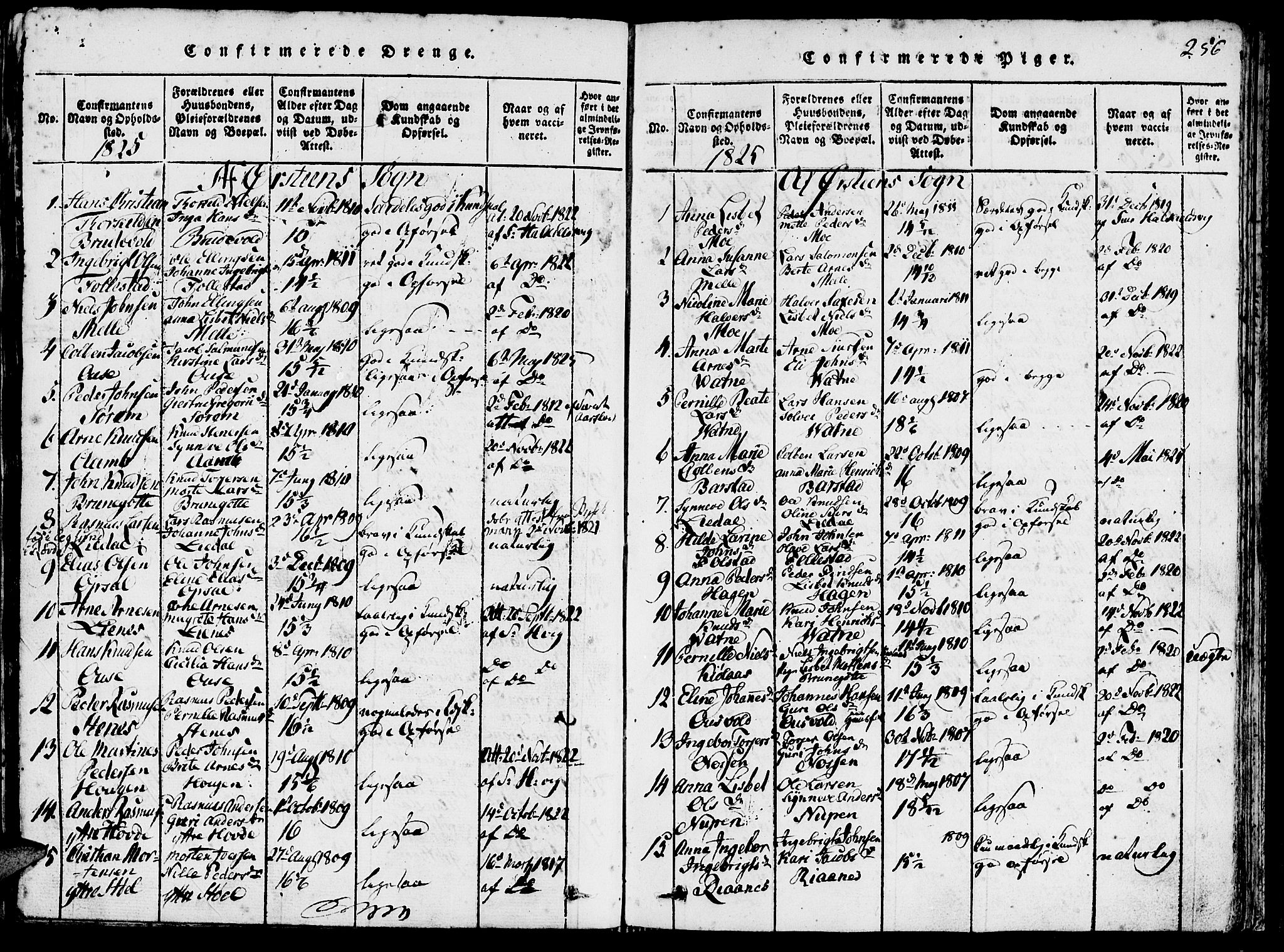 Ministerialprotokoller, klokkerbøker og fødselsregistre - Møre og Romsdal, AV/SAT-A-1454/511/L0138: Parish register (official) no. 511A05, 1817-1832, p. 256