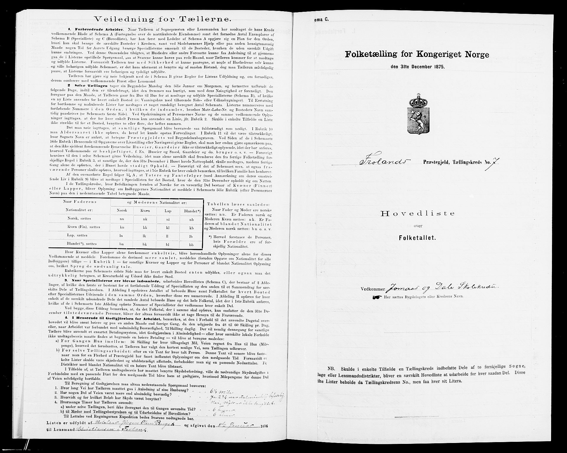 SAK, 1875 census for 0919P Froland, 1875, p. 32