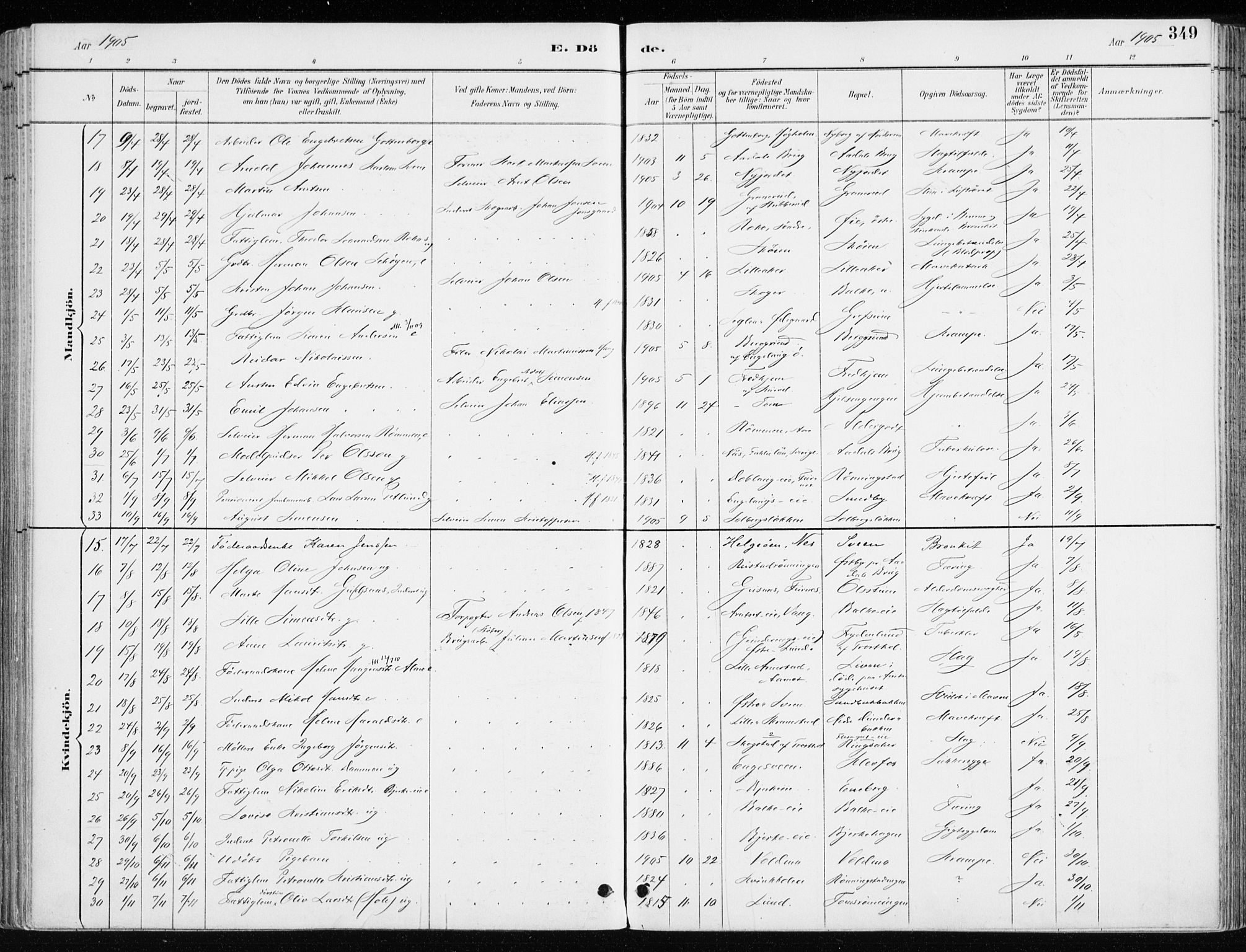 Løten prestekontor, SAH/PREST-022/K/Ka/L0010: Parish register (official) no. 10, 1892-1907, p. 349