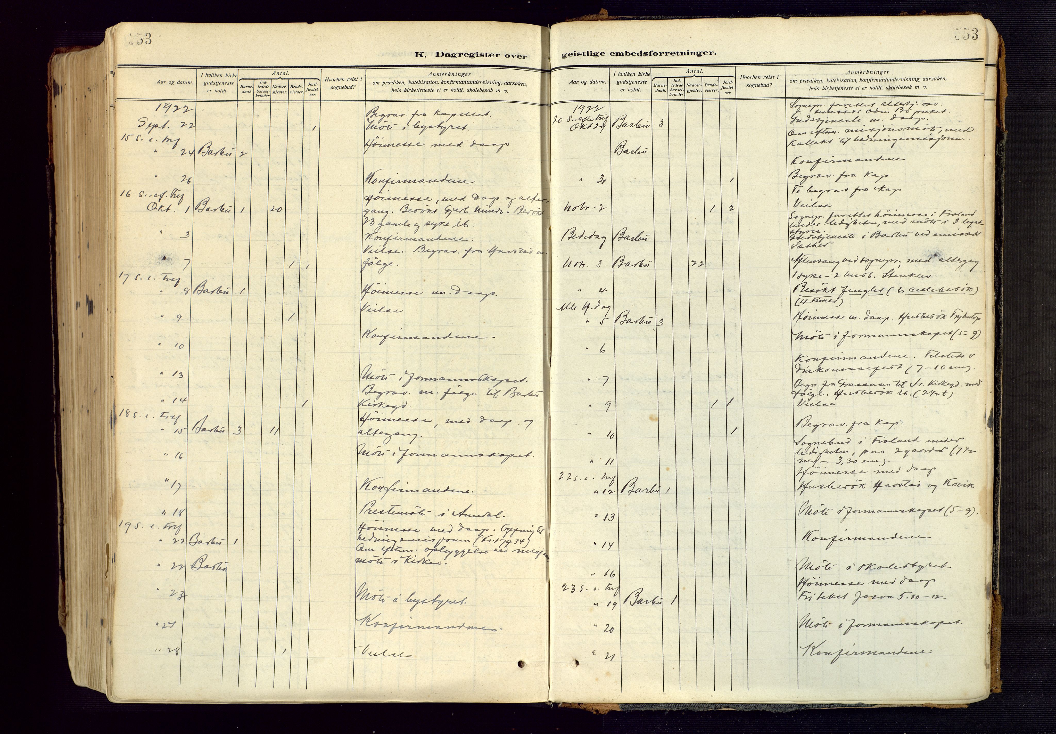 Barbu sokneprestkontor, SAK/1111-0003/F/Fa/L0006: Parish register (official) no. A 6, 1910-1929, p. 553