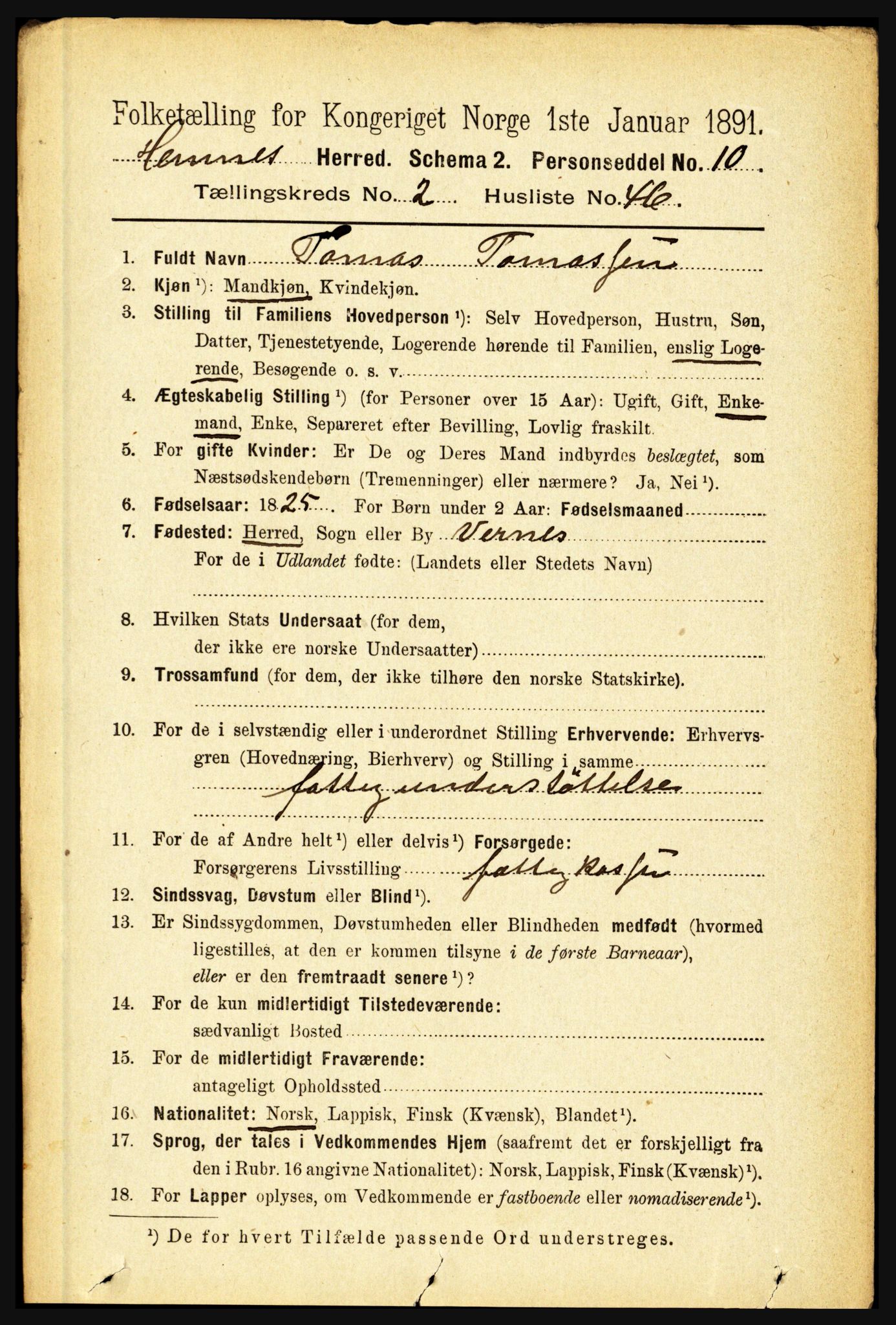 RA, 1891 census for 1832 Hemnes, 1891, p. 1549