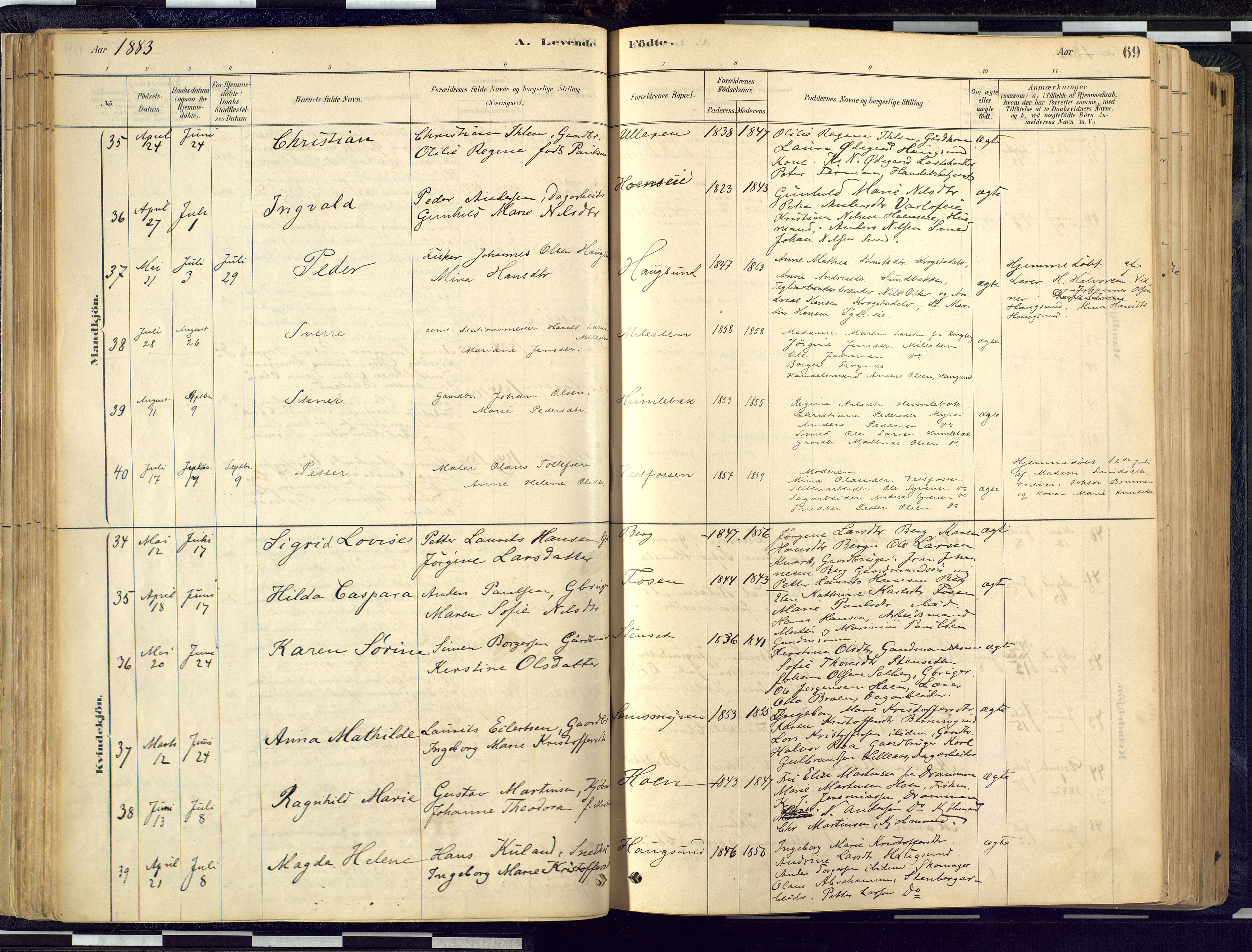 Eiker kirkebøker, AV/SAKO-A-4/F/Fb/L0001: Parish register (official) no. II 1, 1878-1888, p. 69