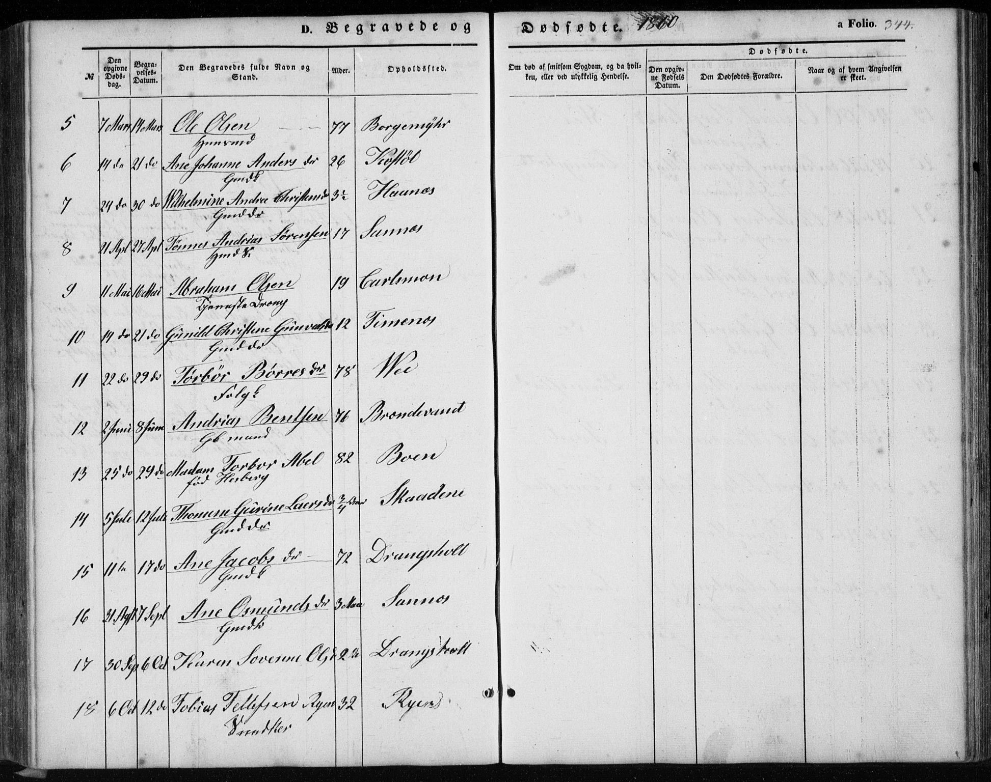 Tveit sokneprestkontor, AV/SAK-1111-0043/F/Fb/L0003: Parish register (copy) no. B 3, 1854-1886, p. 344