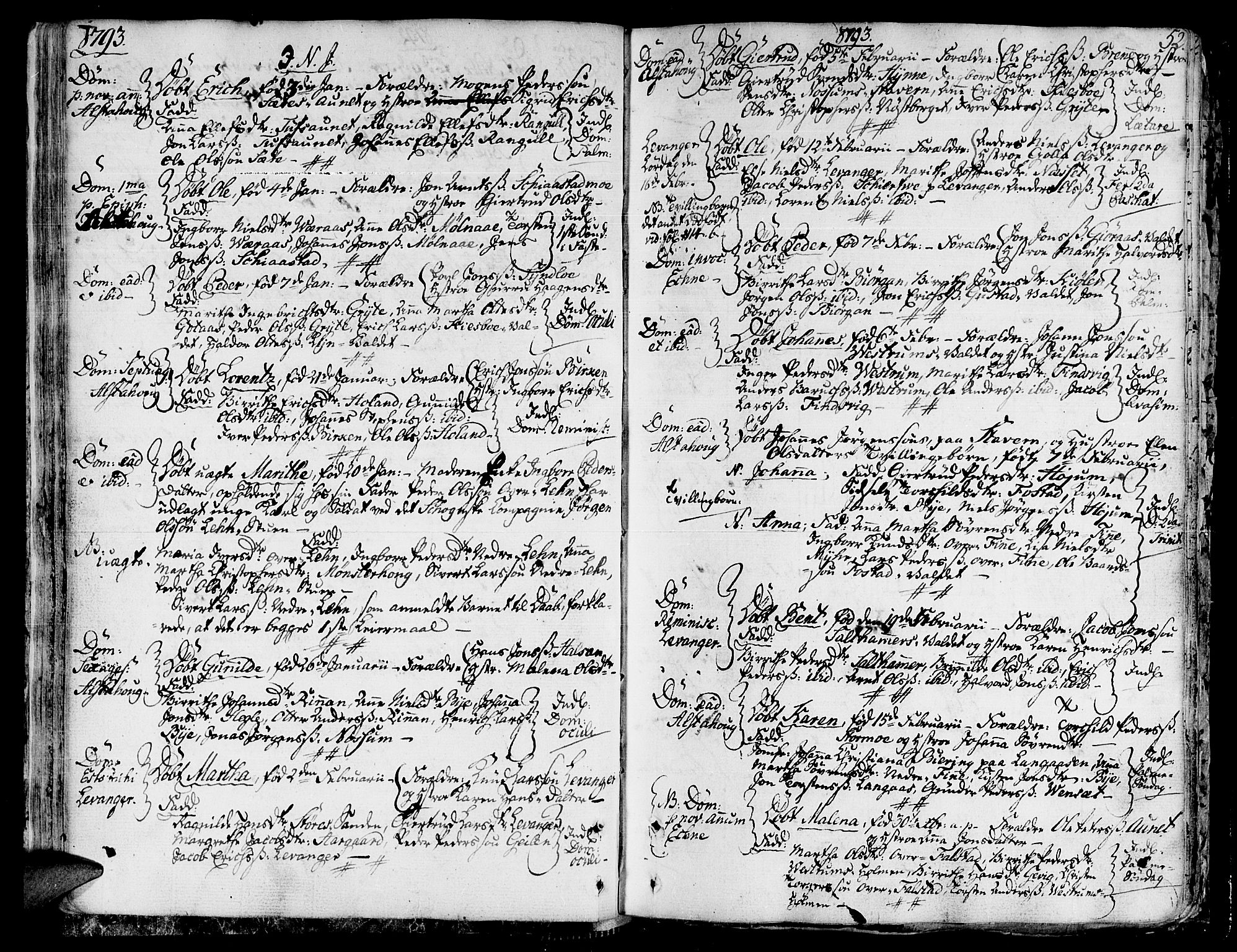 Ministerialprotokoller, klokkerbøker og fødselsregistre - Nord-Trøndelag, SAT/A-1458/717/L0142: Parish register (official) no. 717A02 /1, 1783-1809, p. 52