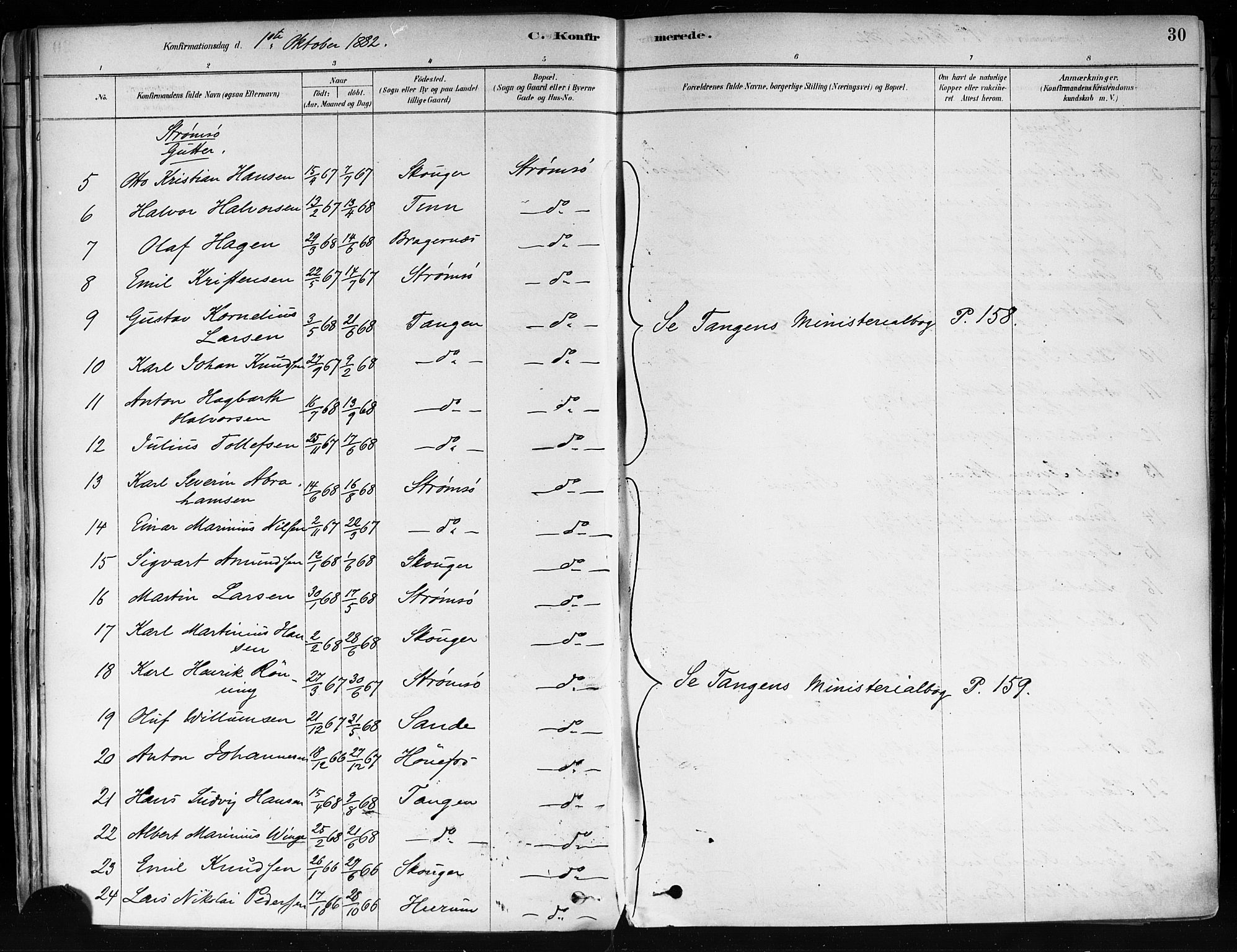 Strømsø kirkebøker, AV/SAKO-A-246/F/Fa/L0022: Parish register (official) no. I 22, 1879-1899, p. 30