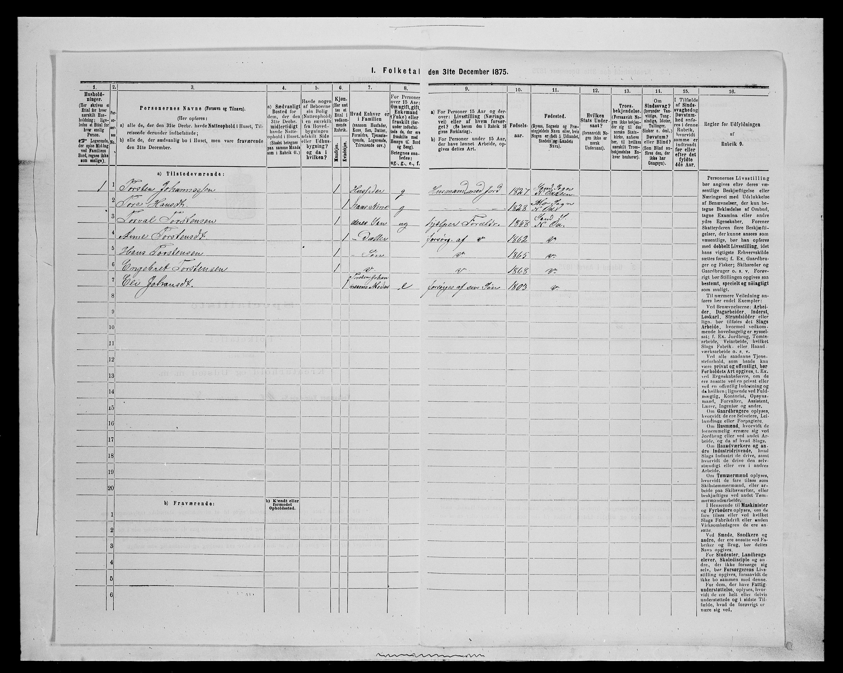 SAH, 1875 census for 0418P Nord-Odal, 1875, p. 89