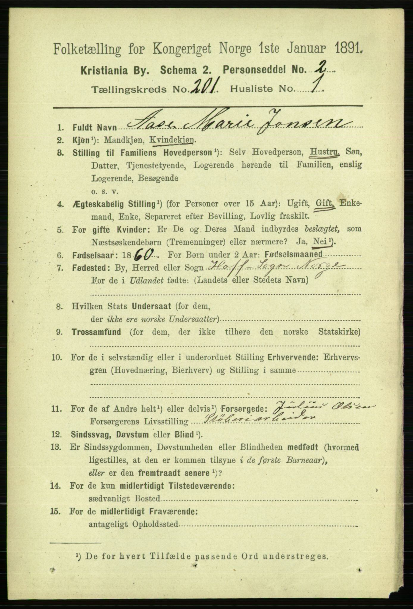 RA, 1891 census for 0301 Kristiania, 1891, p. 120950