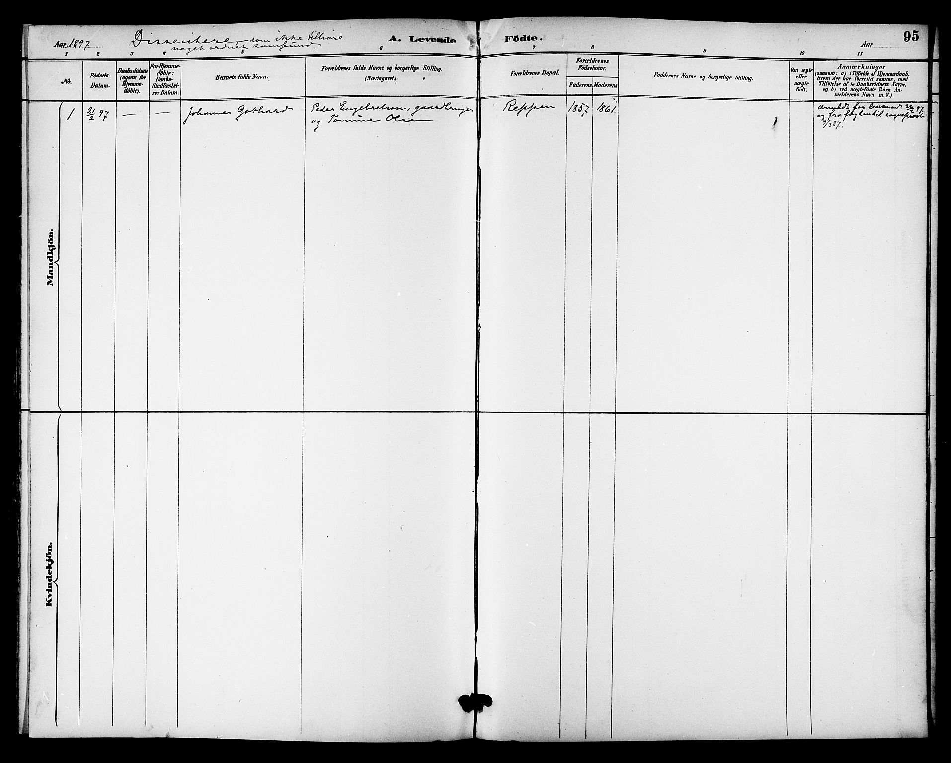 Ministerialprotokoller, klokkerbøker og fødselsregistre - Nordland, AV/SAT-A-1459/841/L0610: Parish register (official) no. 841A14, 1890-1901, p. 95