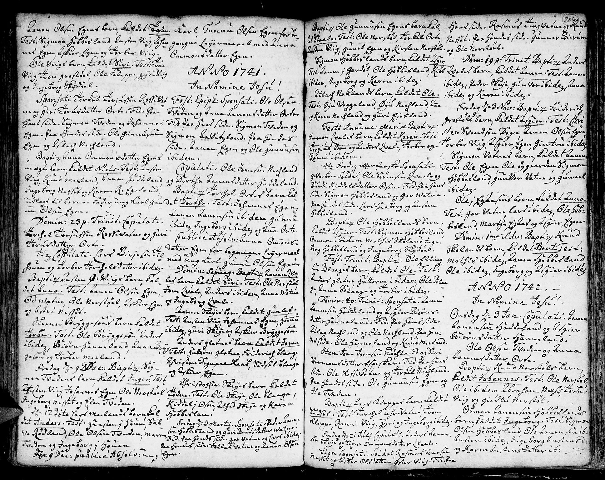 Kvinesdal sokneprestkontor, AV/SAK-1111-0026/F/Fa/Fab/L0001: Parish register (official) no. A 1 /4, 1710-1760, p. 206