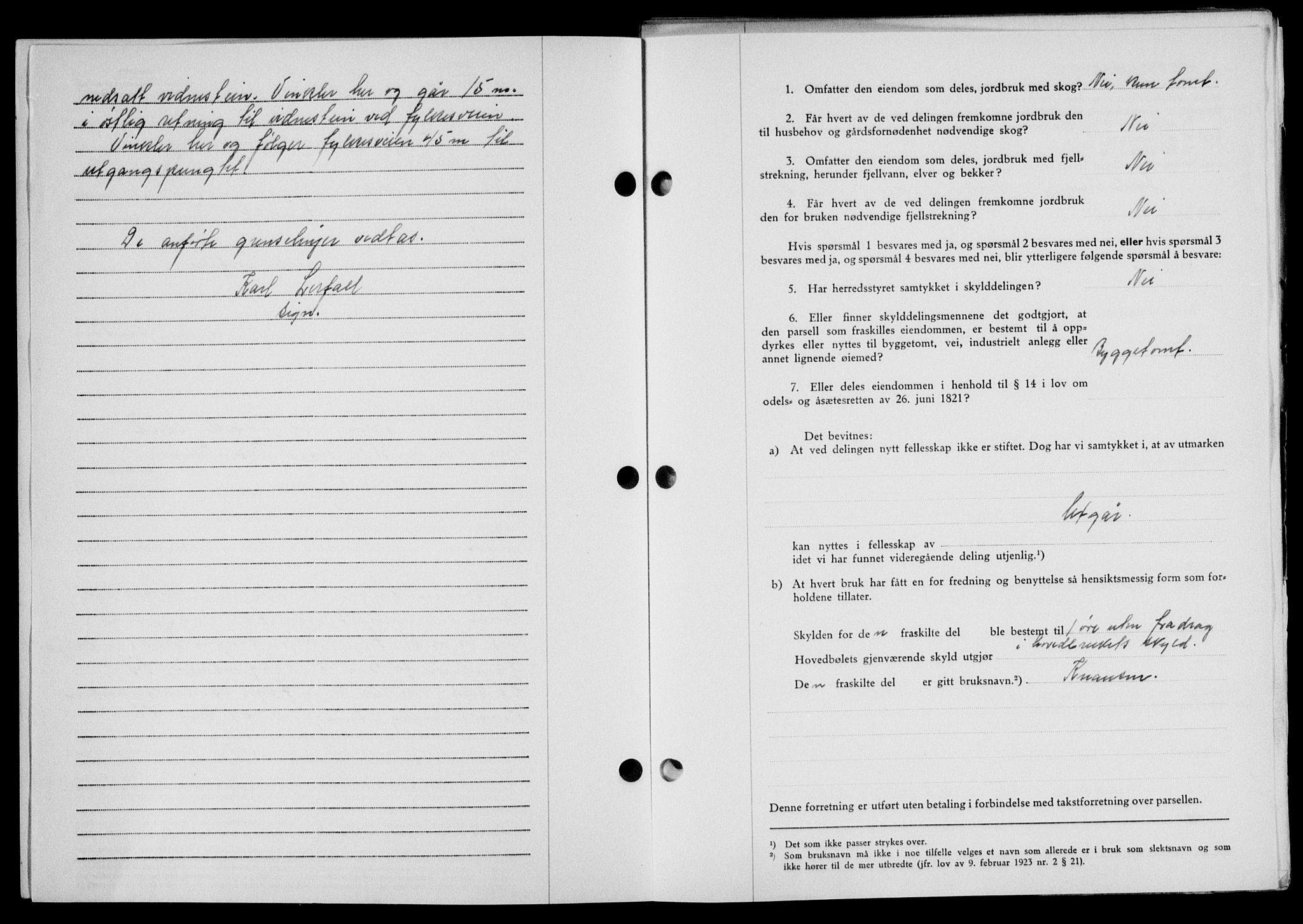 Lofoten sorenskriveri, SAT/A-0017/1/2/2C/L0020a: Mortgage book no. 20a, 1948-1949, Diary no: : 984/1949