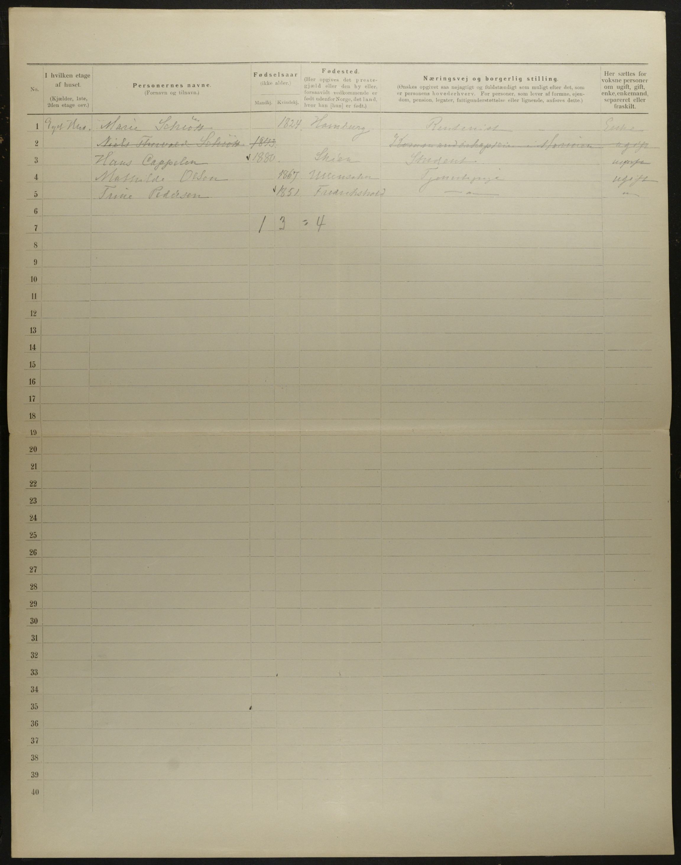 OBA, Municipal Census 1901 for Kristiania, 1901, p. 8422