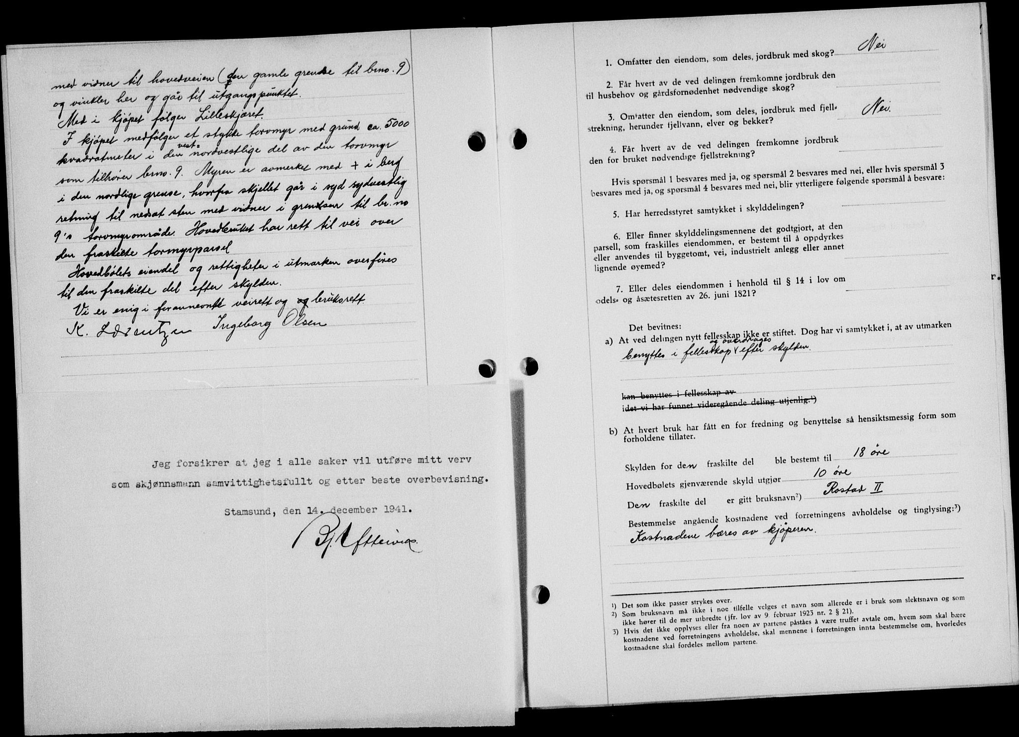 Lofoten sorenskriveri, SAT/A-0017/1/2/2C/L0009a: Mortgage book no. 9a, 1941-1942, Diary no: : 2249/1941