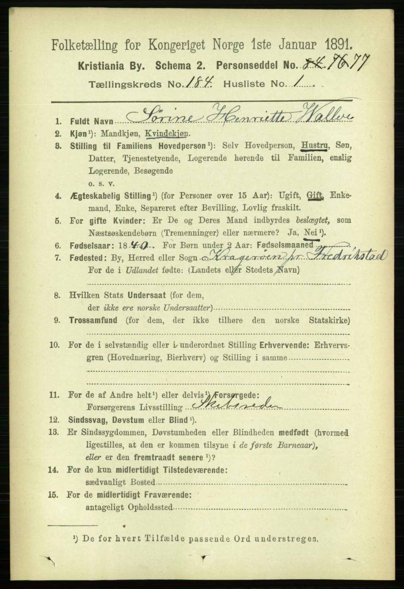 RA, 1891 census for 0301 Kristiania, 1891, p. 109959