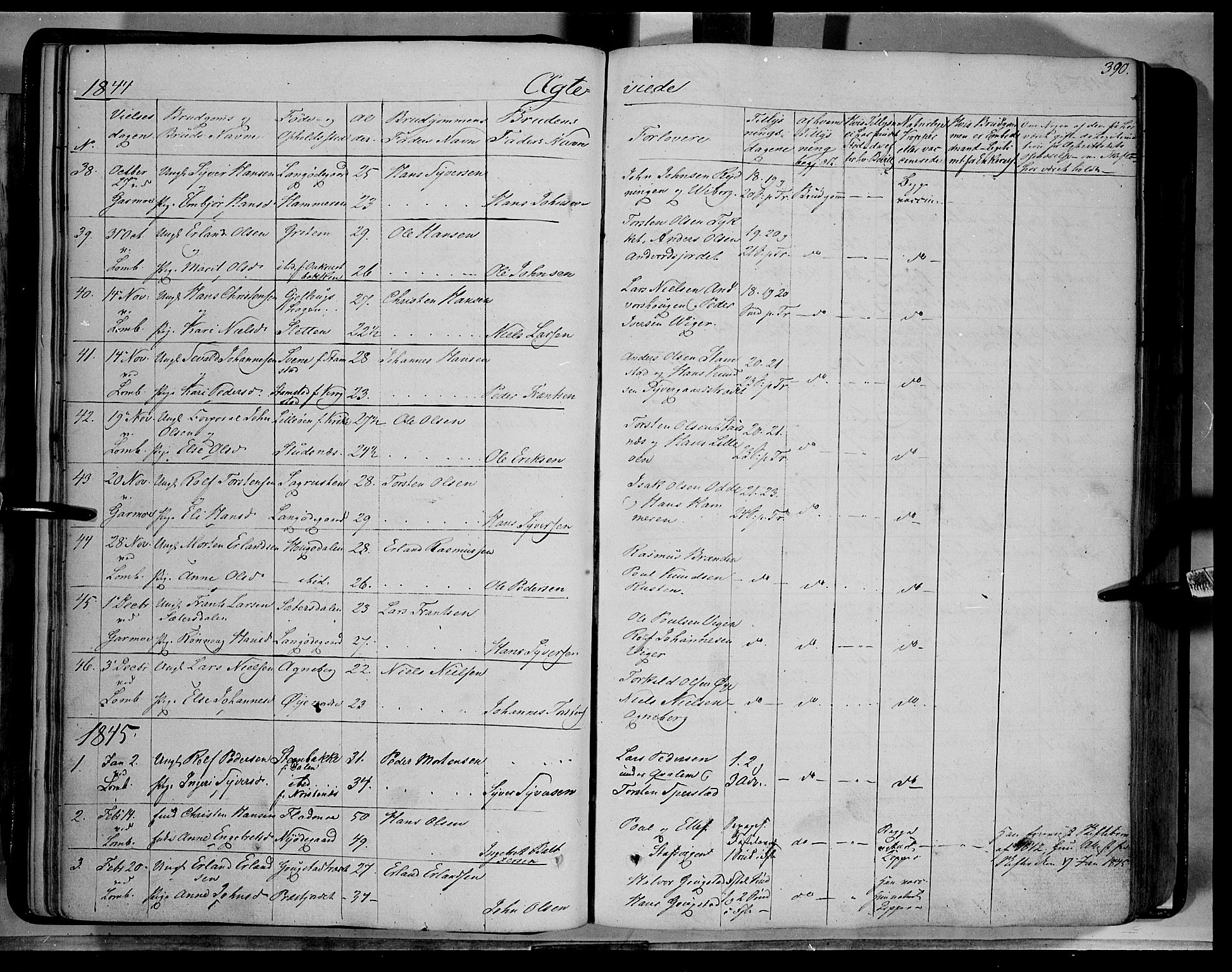 Lom prestekontor, SAH/PREST-070/K/L0006: Parish register (official) no. 6B, 1837-1863, p. 390