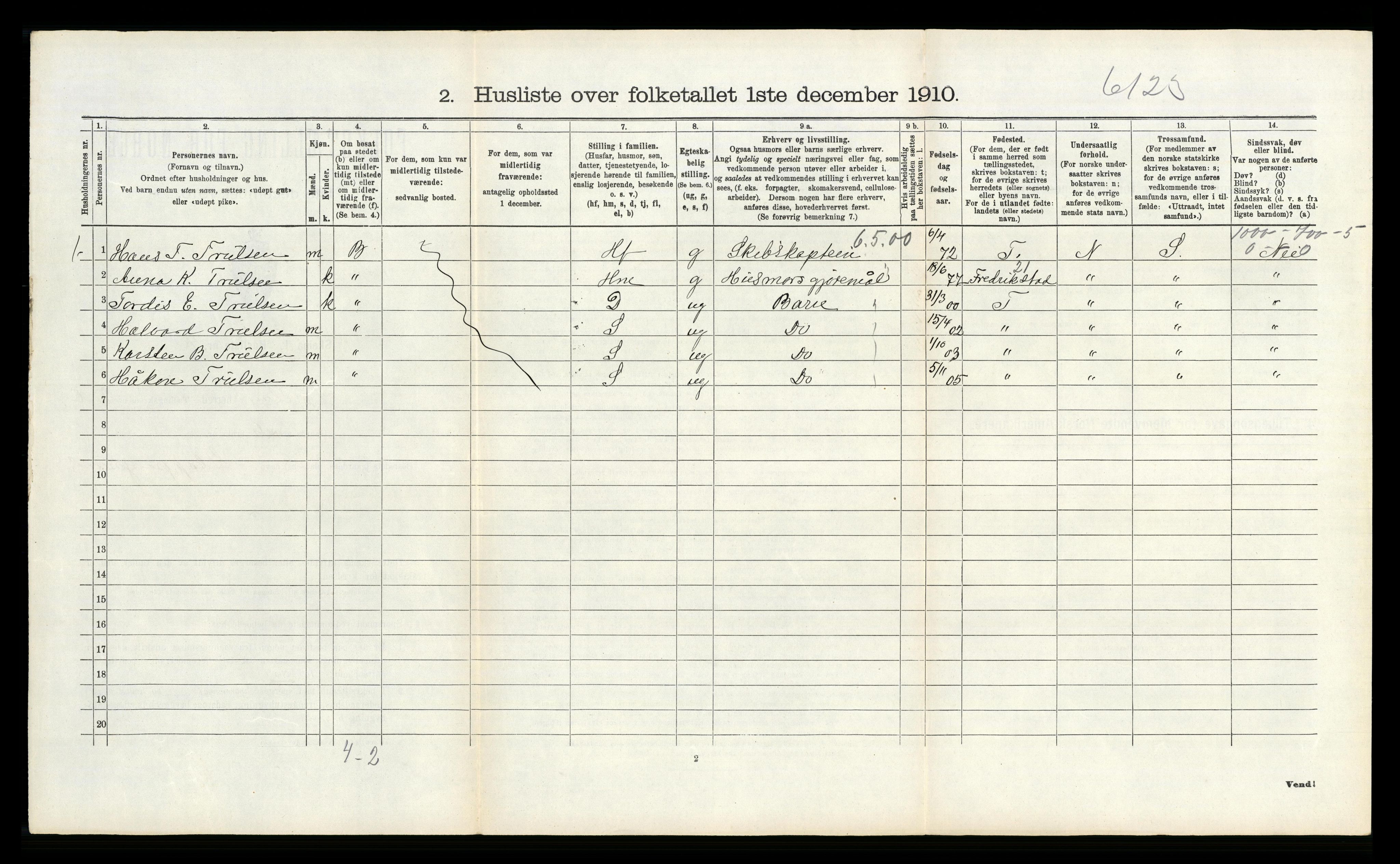 RA, 1910 census for Tjølling, 1910, p. 522