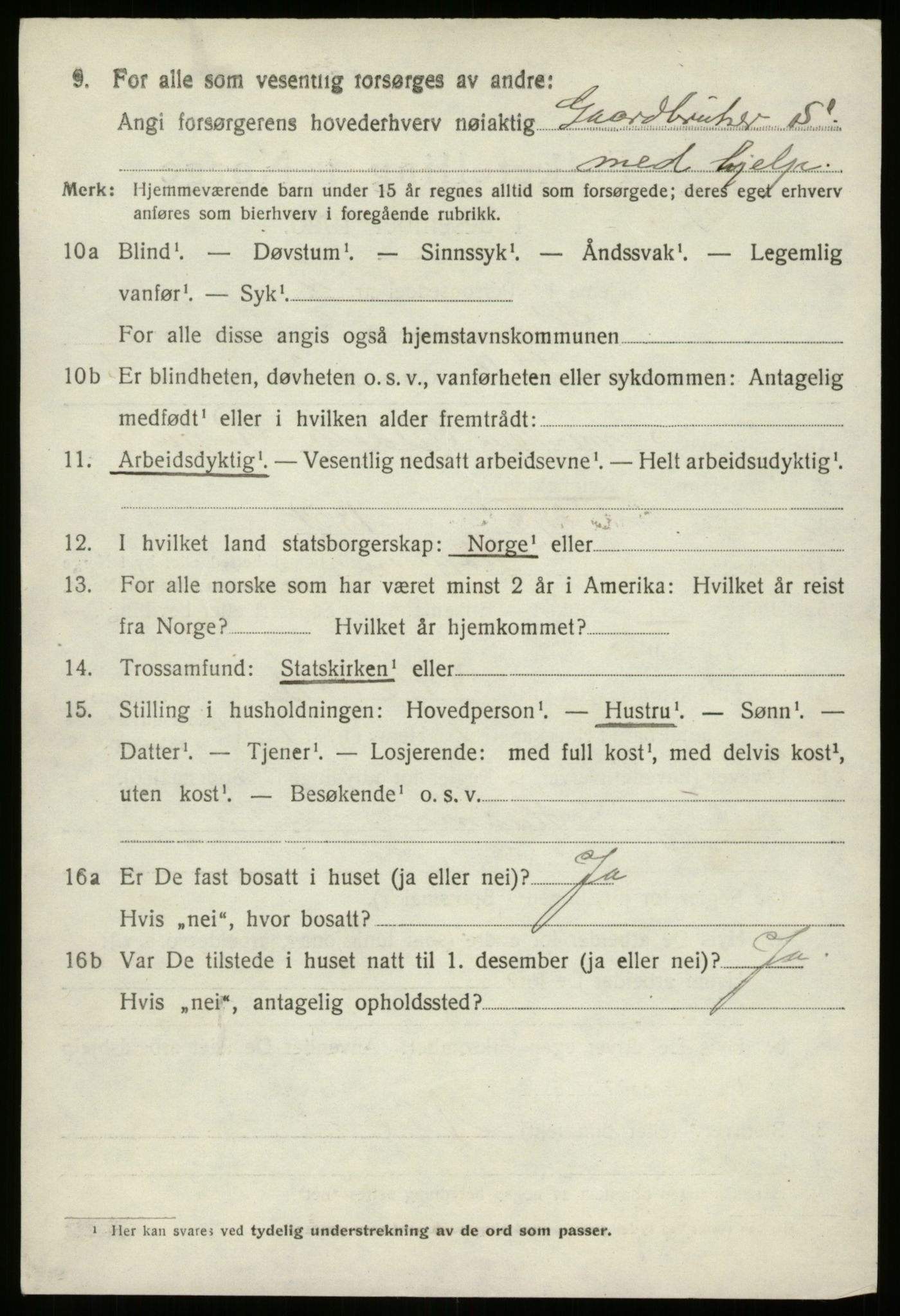 SAB, 1920 census for Gloppen, 1920, p. 3711