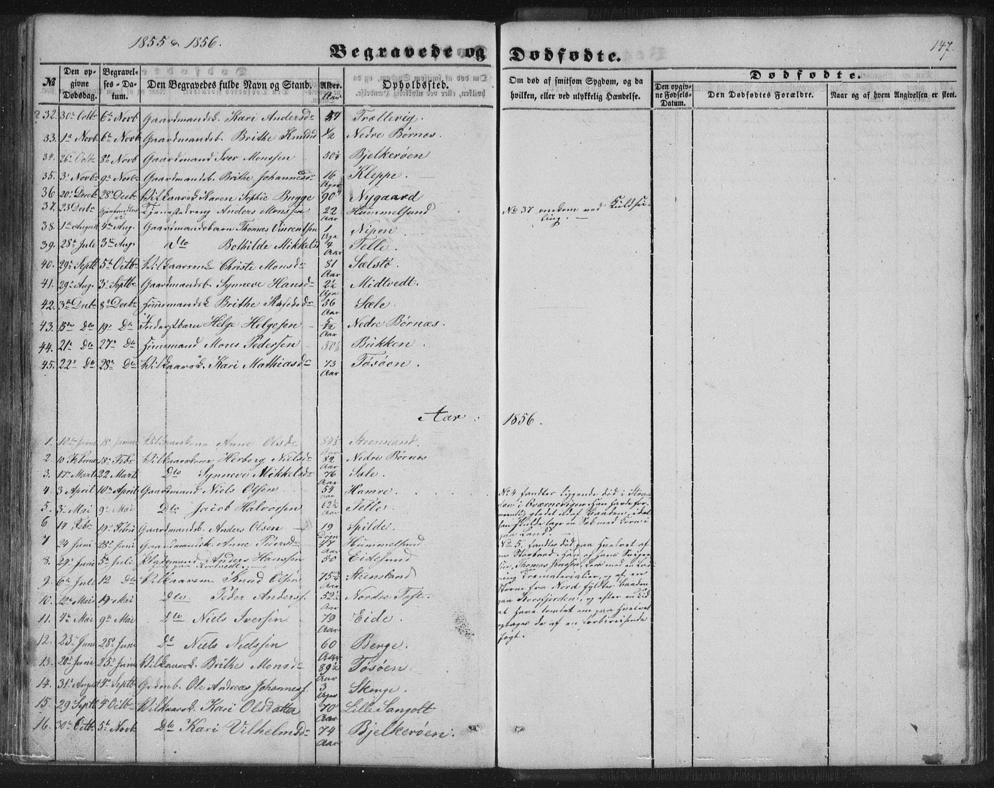 Sund sokneprestembete, AV/SAB-A-99930: Parish register (copy) no. B 1, 1852-1873, p. 147