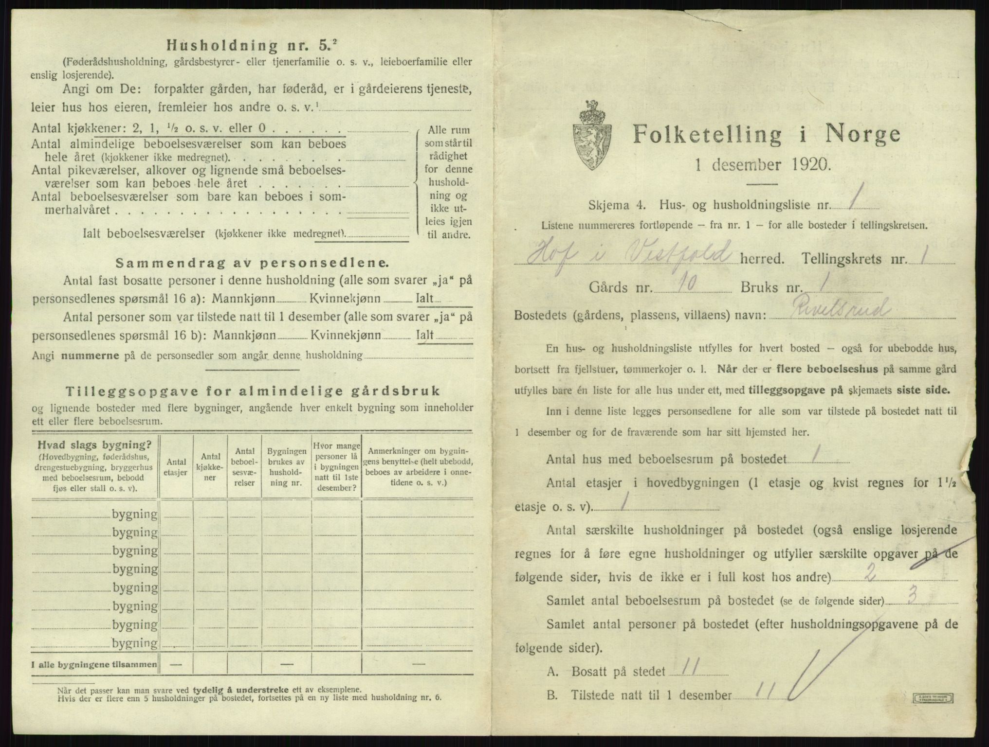 SAKO, 1920 census for Hof, 1920, p. 24