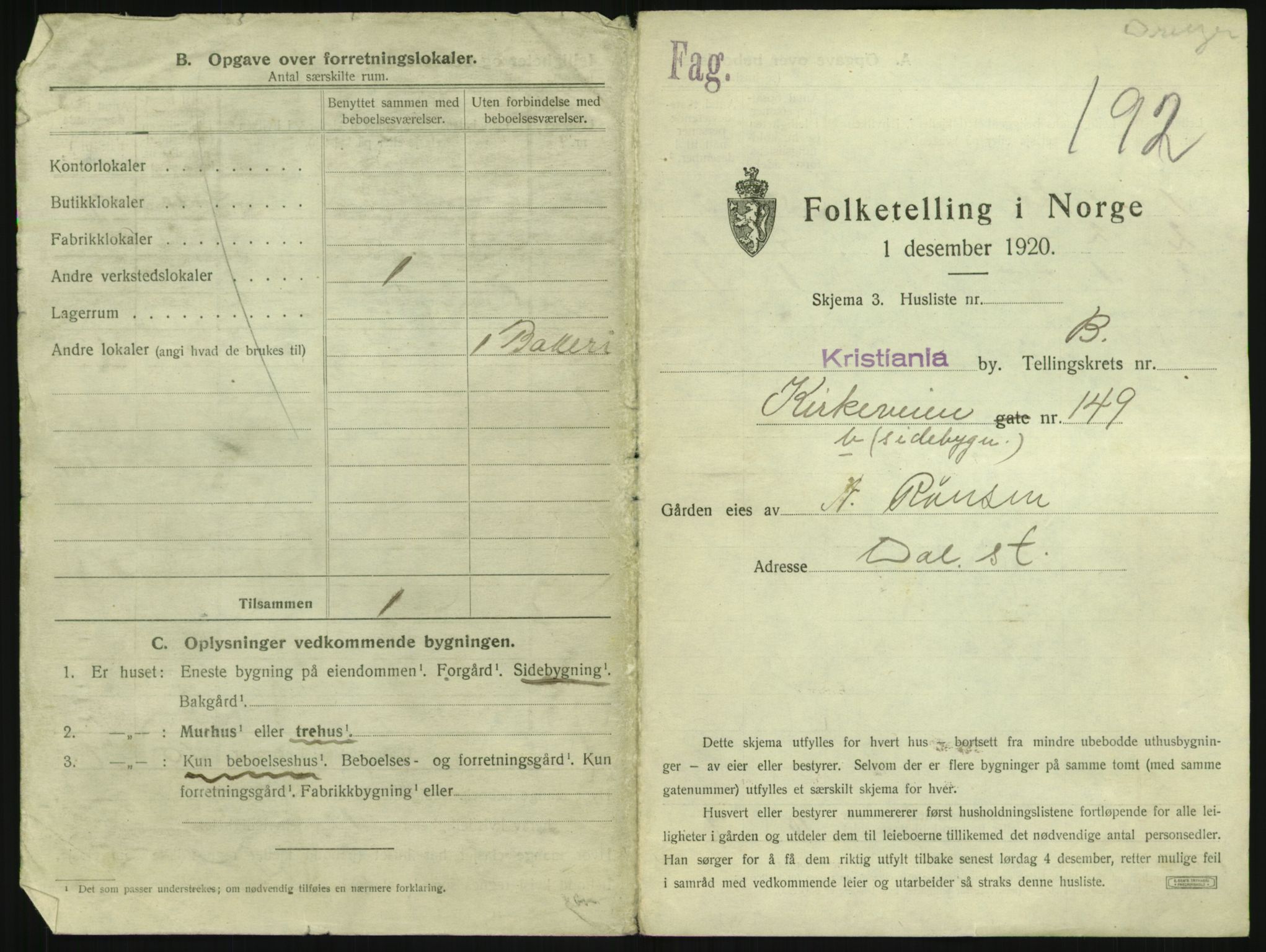 SAO, 1920 census for Kristiania, 1920, p. 52330