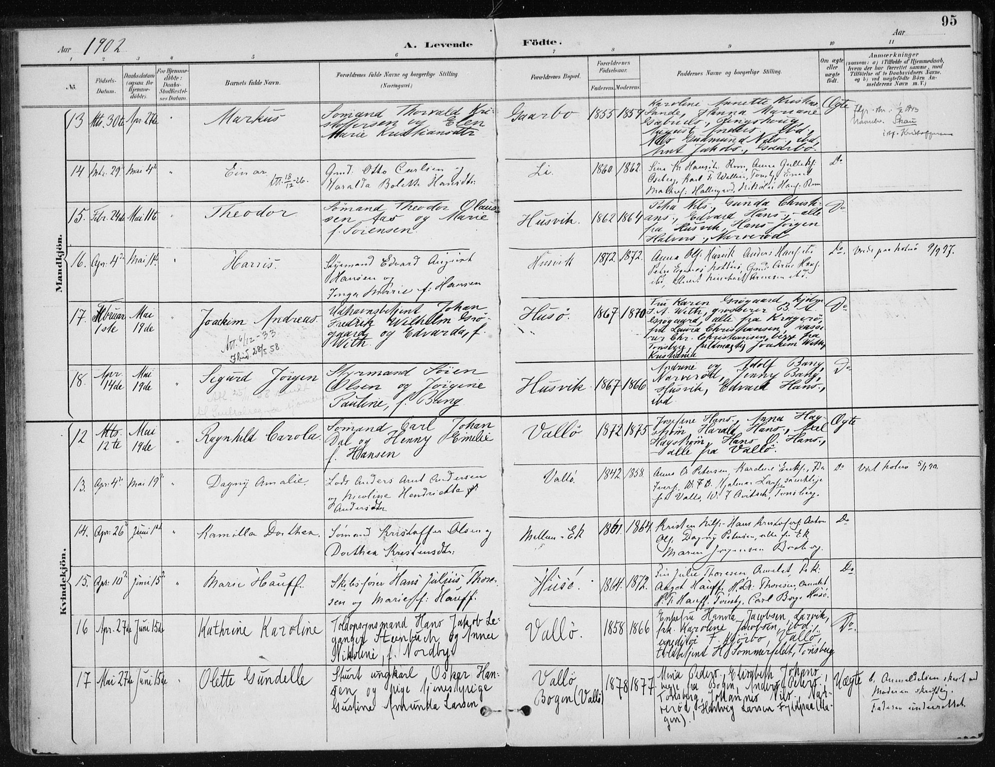 Sem kirkebøker, AV/SAKO-A-5/F/Fb/L0005: Parish register (official) no. II 5, 1892-1904, p. 95