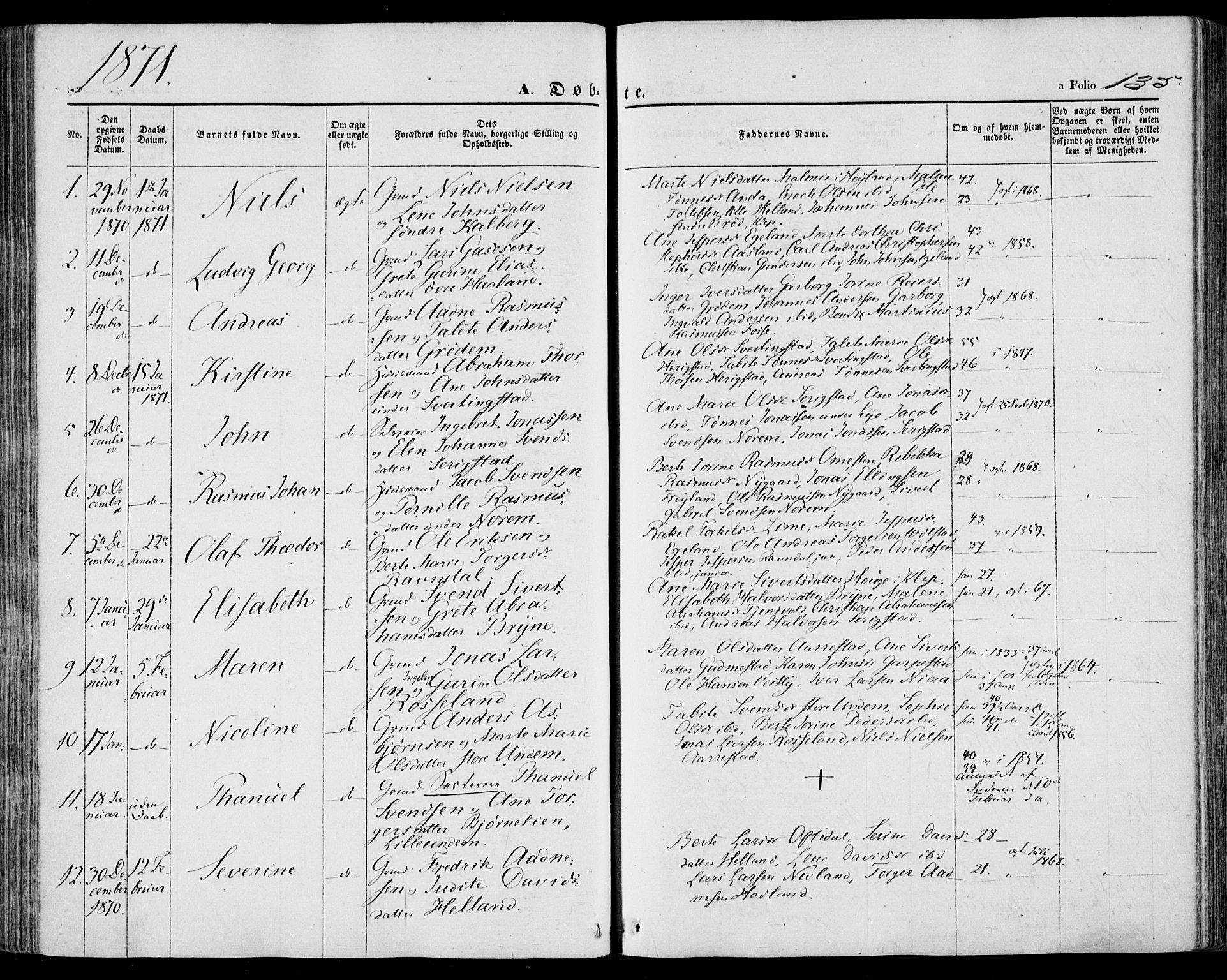 Lye sokneprestkontor, SAST/A-101794/001/30BA/L0007: Parish register (official) no. A 6, 1856-1871, p. 135