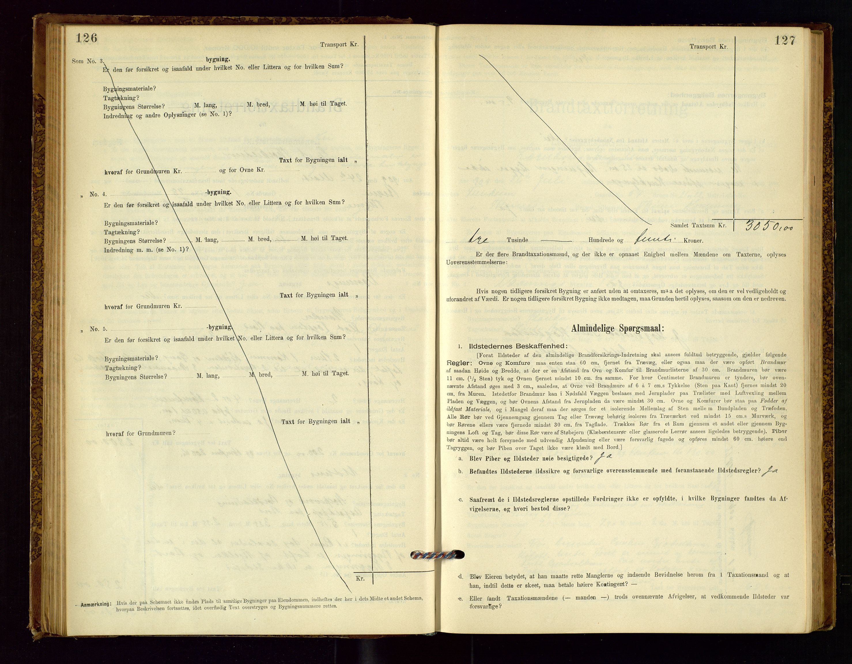 Time lensmannskontor, AV/SAST-A-100420/Gob/L0001: Branntakstprotokoll, 1896-1914, p. 126-127