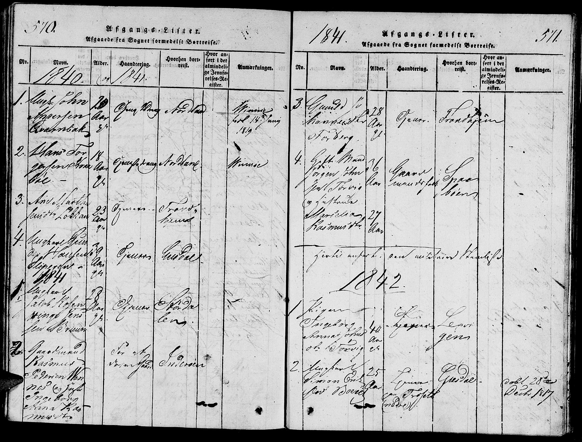 Ministerialprotokoller, klokkerbøker og fødselsregistre - Nord-Trøndelag, SAT/A-1458/733/L0322: Parish register (official) no. 733A01, 1817-1842, p. 570-571