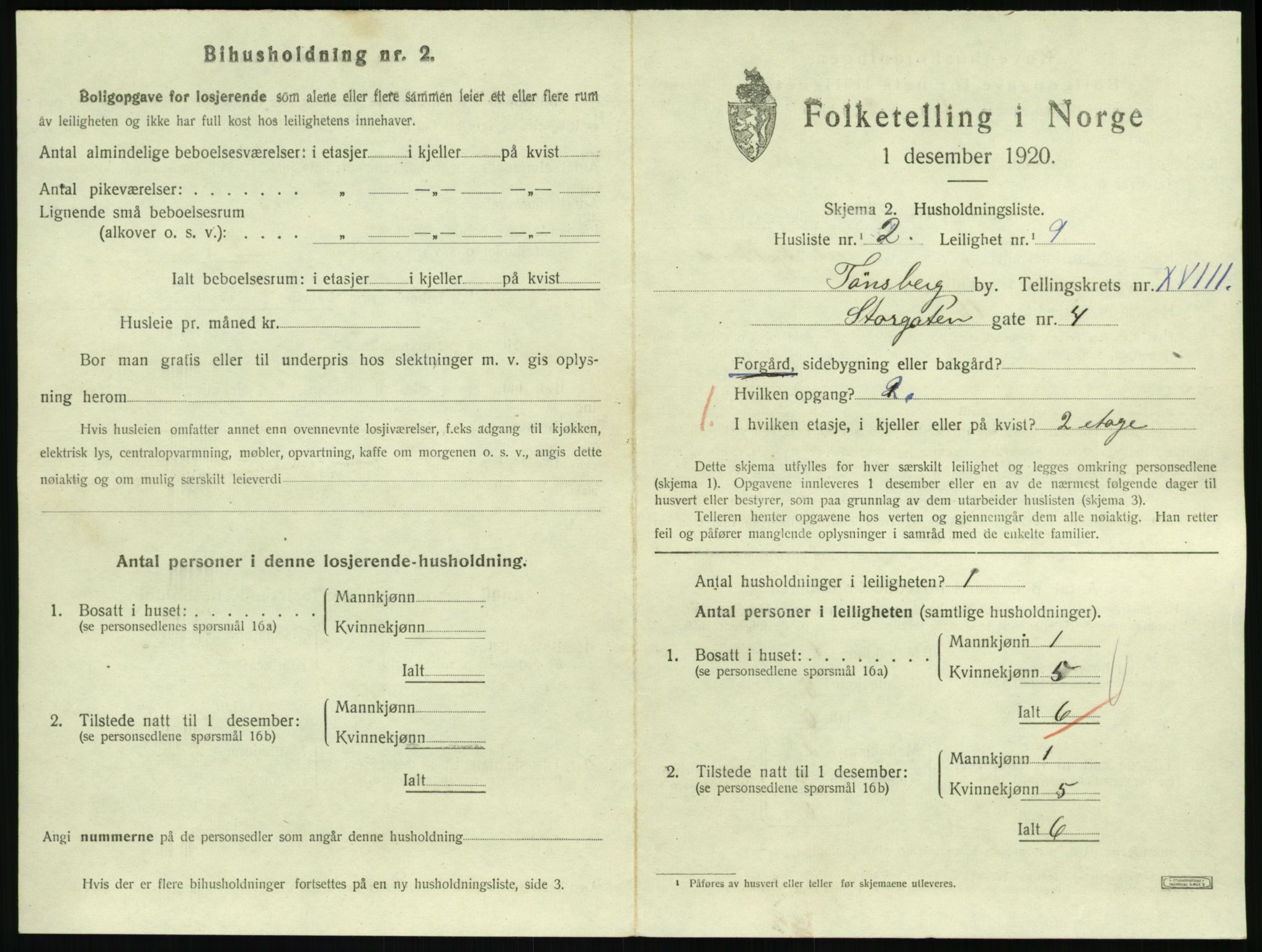 SAKO, 1920 census for Tønsberg, 1920, p. 6865