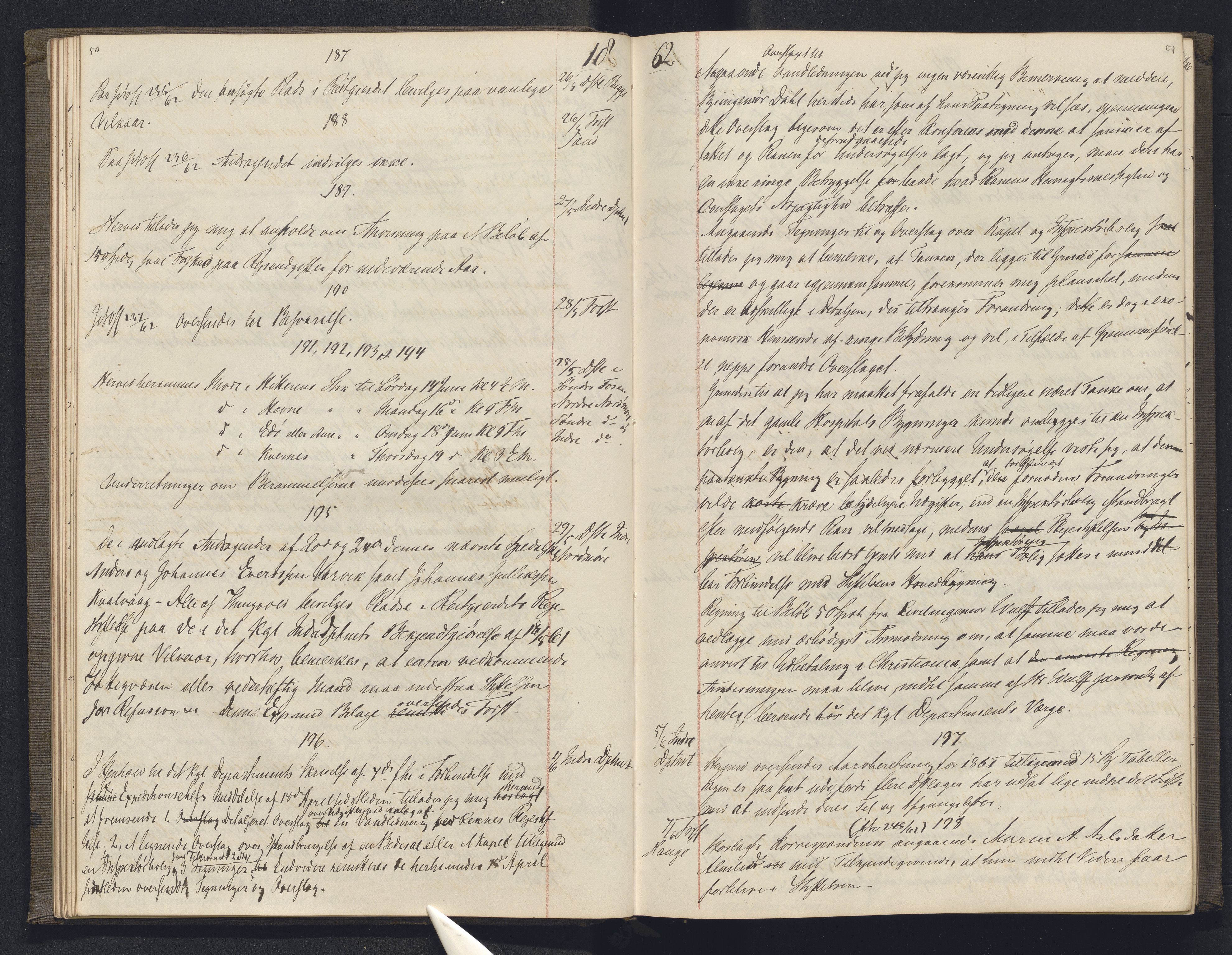 Lepraarkiver - Overlegen for den spedalske sykdom, AV/SAB-A-61001/B.b/L0003: Kopibok, 1862-1865, p. 50-51