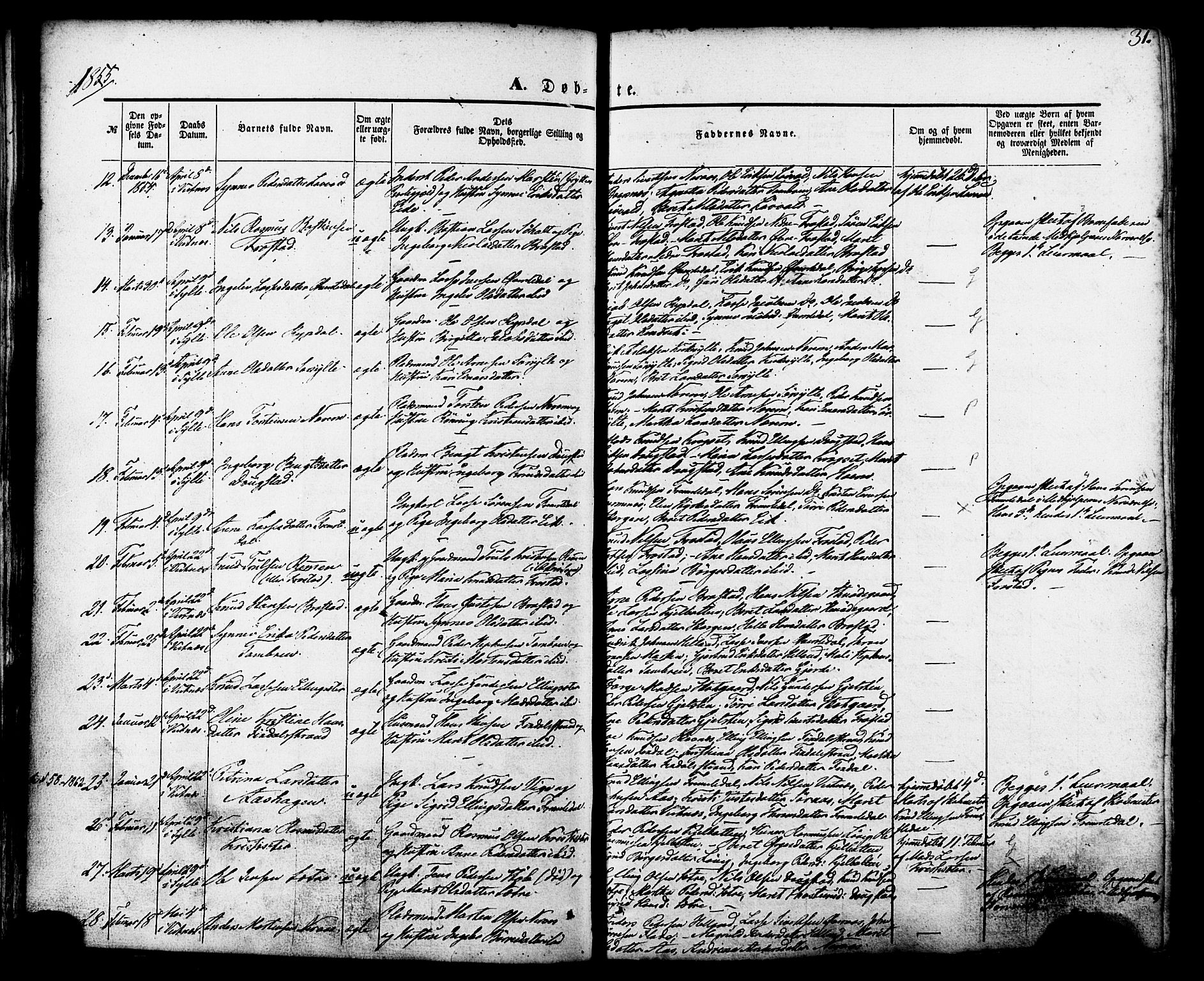 Ministerialprotokoller, klokkerbøker og fødselsregistre - Møre og Romsdal, AV/SAT-A-1454/539/L0529: Parish register (official) no. 539A02, 1848-1872, p. 31