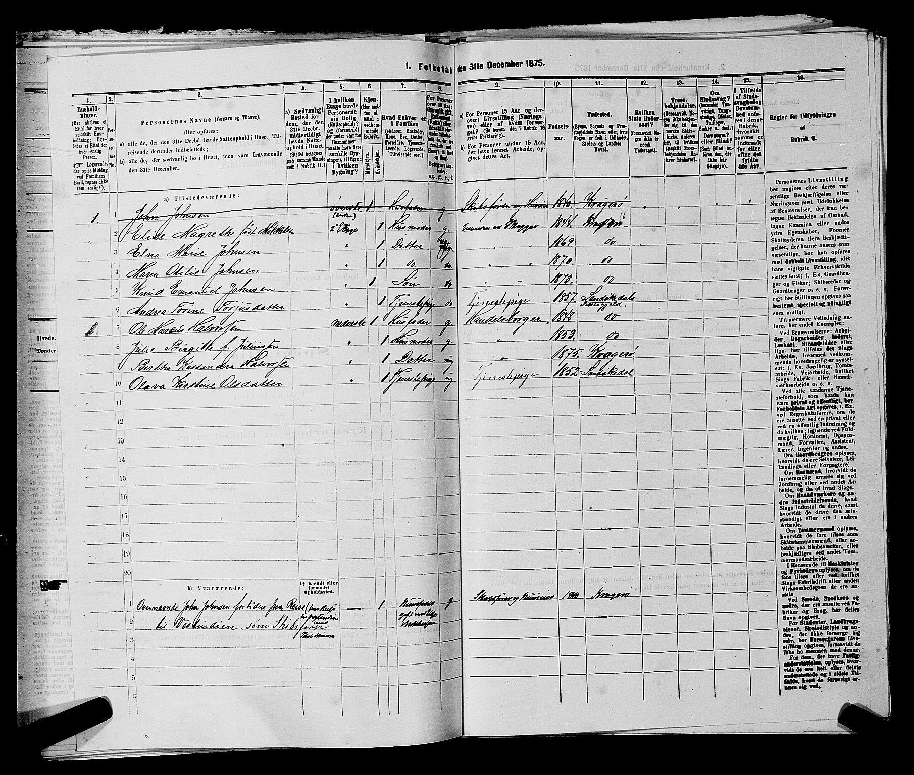 SAKO, 1875 census for 0801P Kragerø, 1875, p. 298