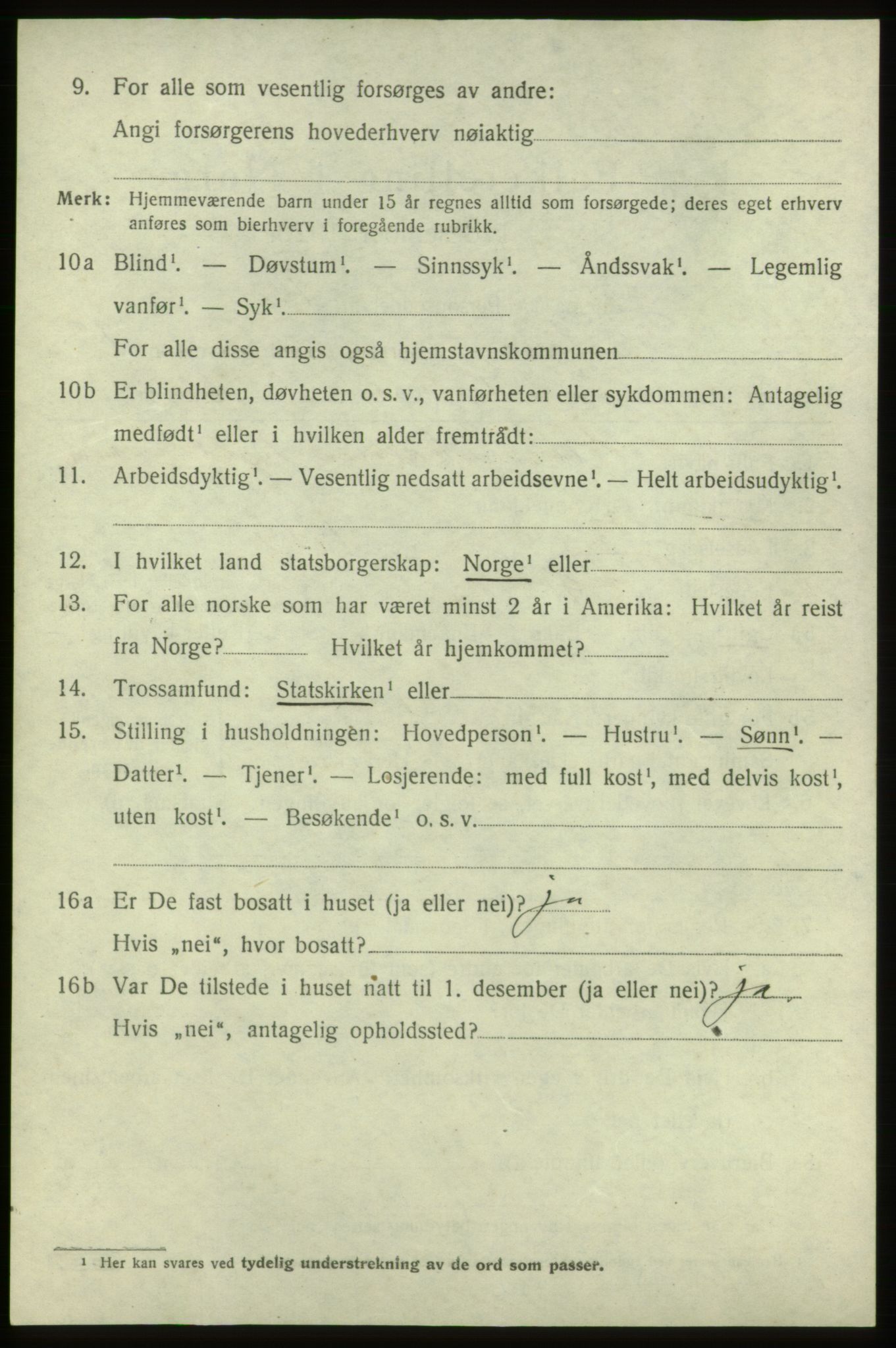 SAB, 1920 census for Fitjar, 1920, p. 5067