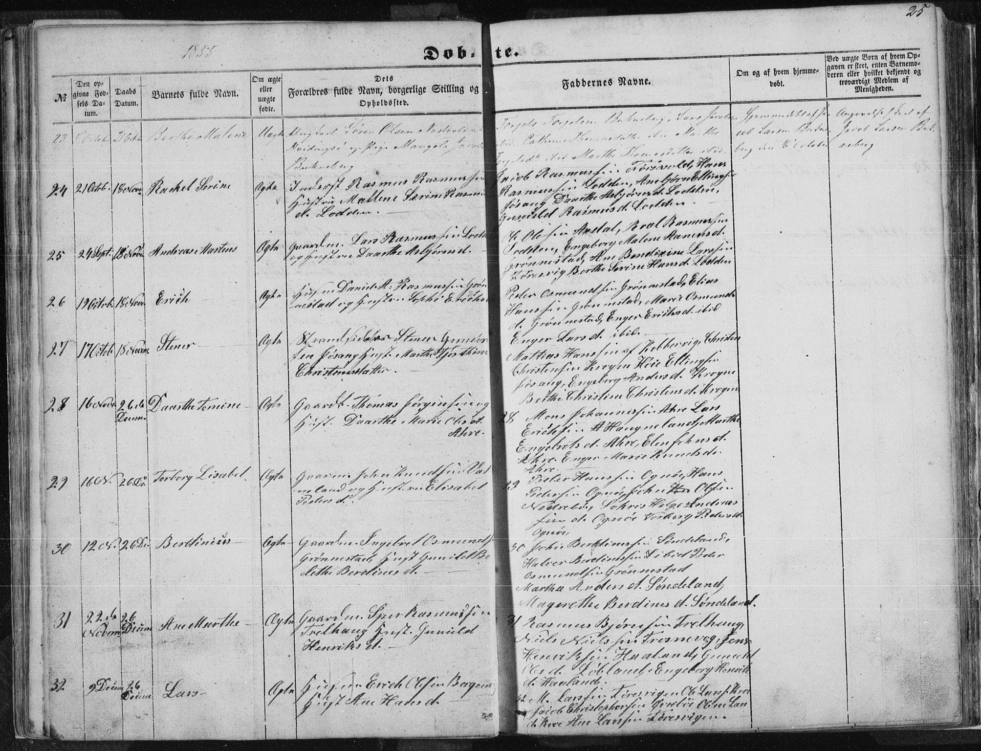 Tysvær sokneprestkontor, AV/SAST-A -101864/H/Ha/Haa/L0002: Parish register (official) no. A 2, 1847-1856, p. 25