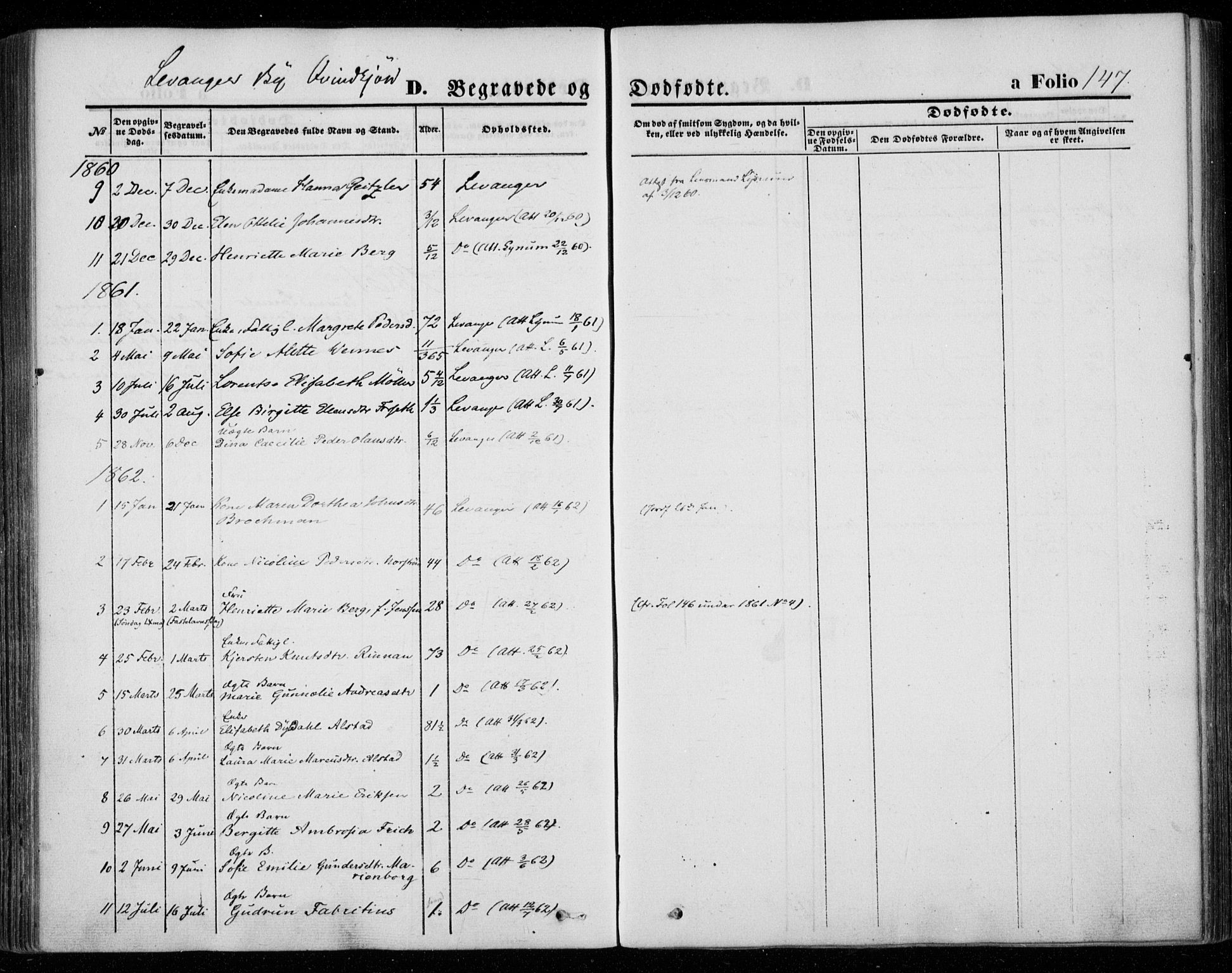 Ministerialprotokoller, klokkerbøker og fødselsregistre - Nord-Trøndelag, AV/SAT-A-1458/720/L0184: Parish register (official) no. 720A02 /1, 1855-1863, p. 147